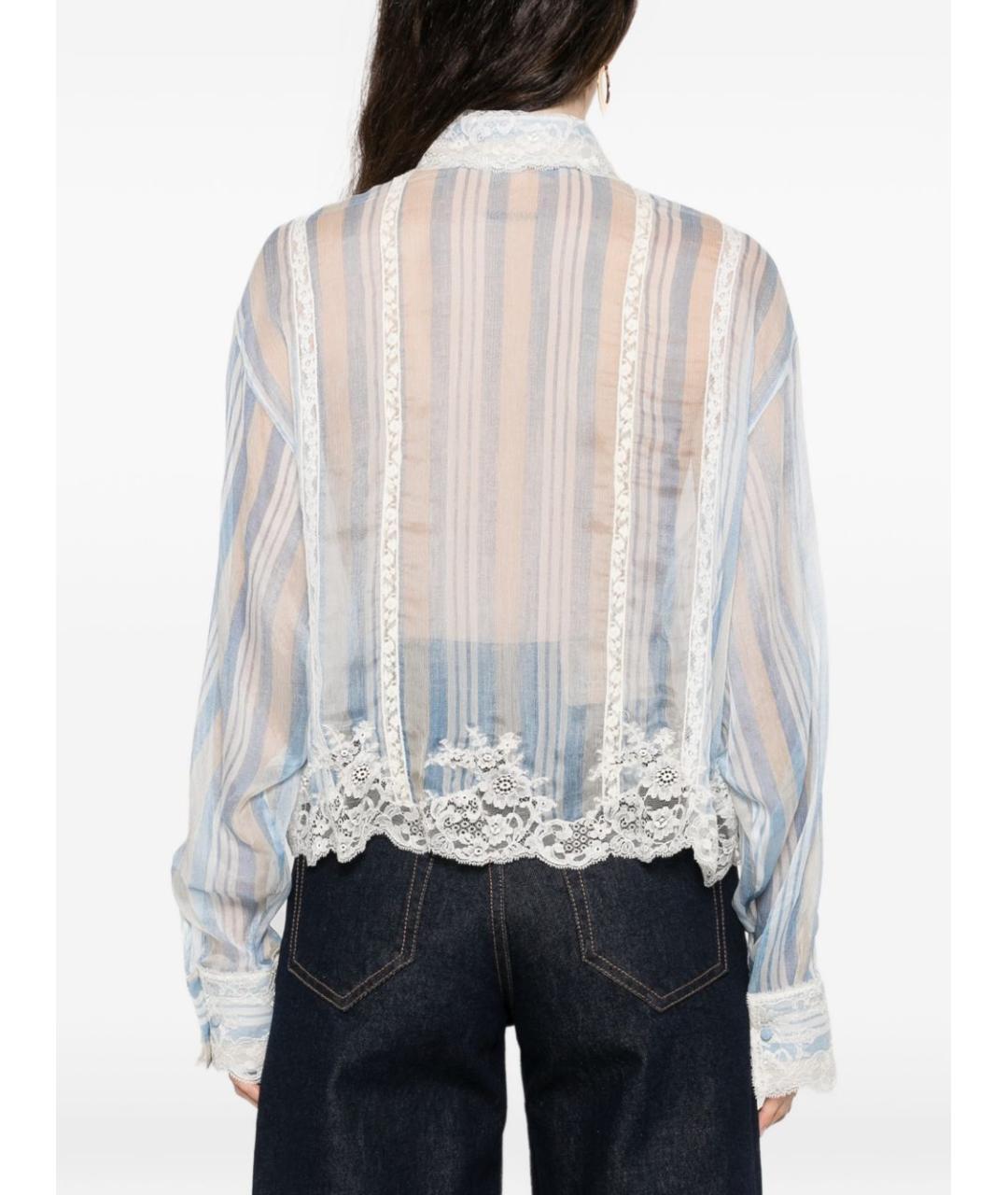 ERMANNO SCERVINO Голубая шелковая рубашка, фото 4