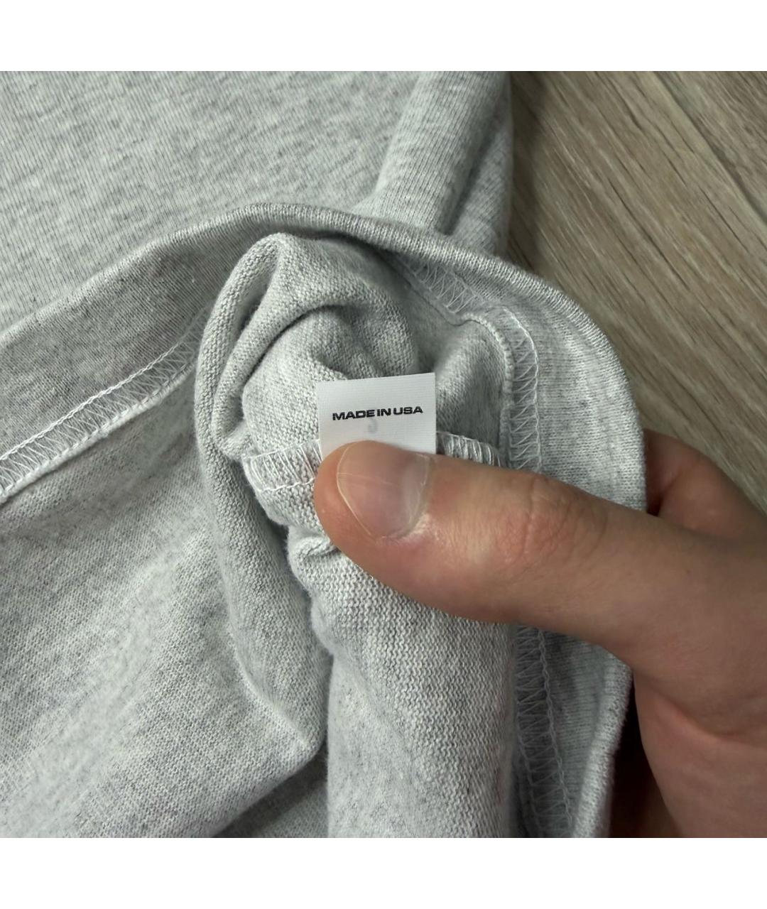 YEEZY Серая хлопковая футболка, фото 6