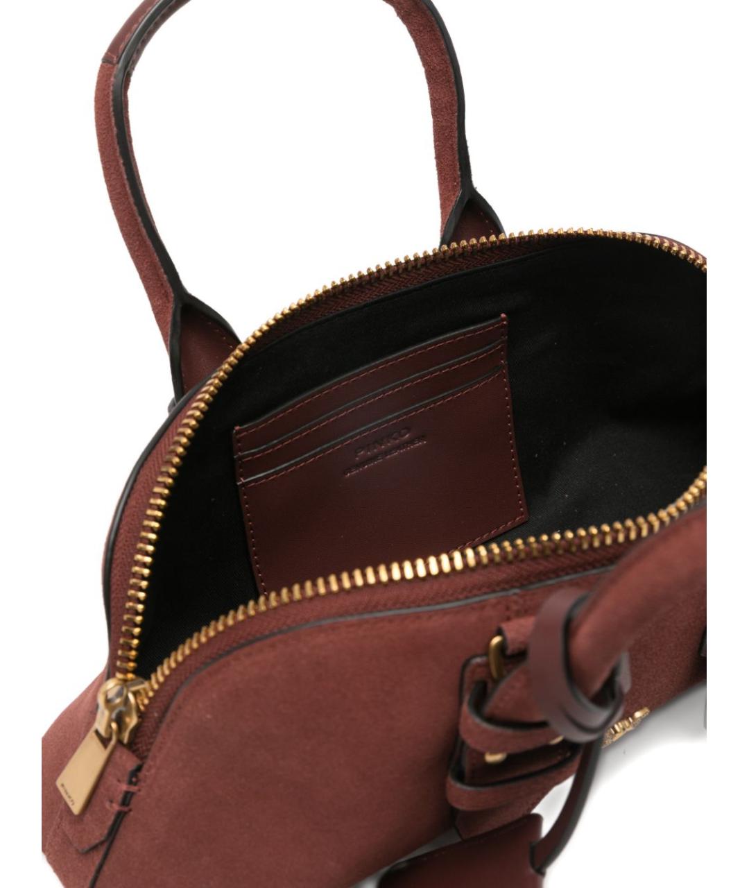 PINKO Красная кожаная сумка с короткими ручками, фото 3