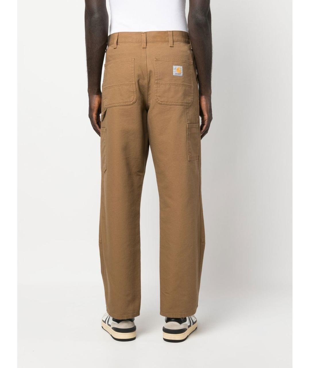 CARHARTT WIP Коричневые хлопковые повседневные брюки, фото 4