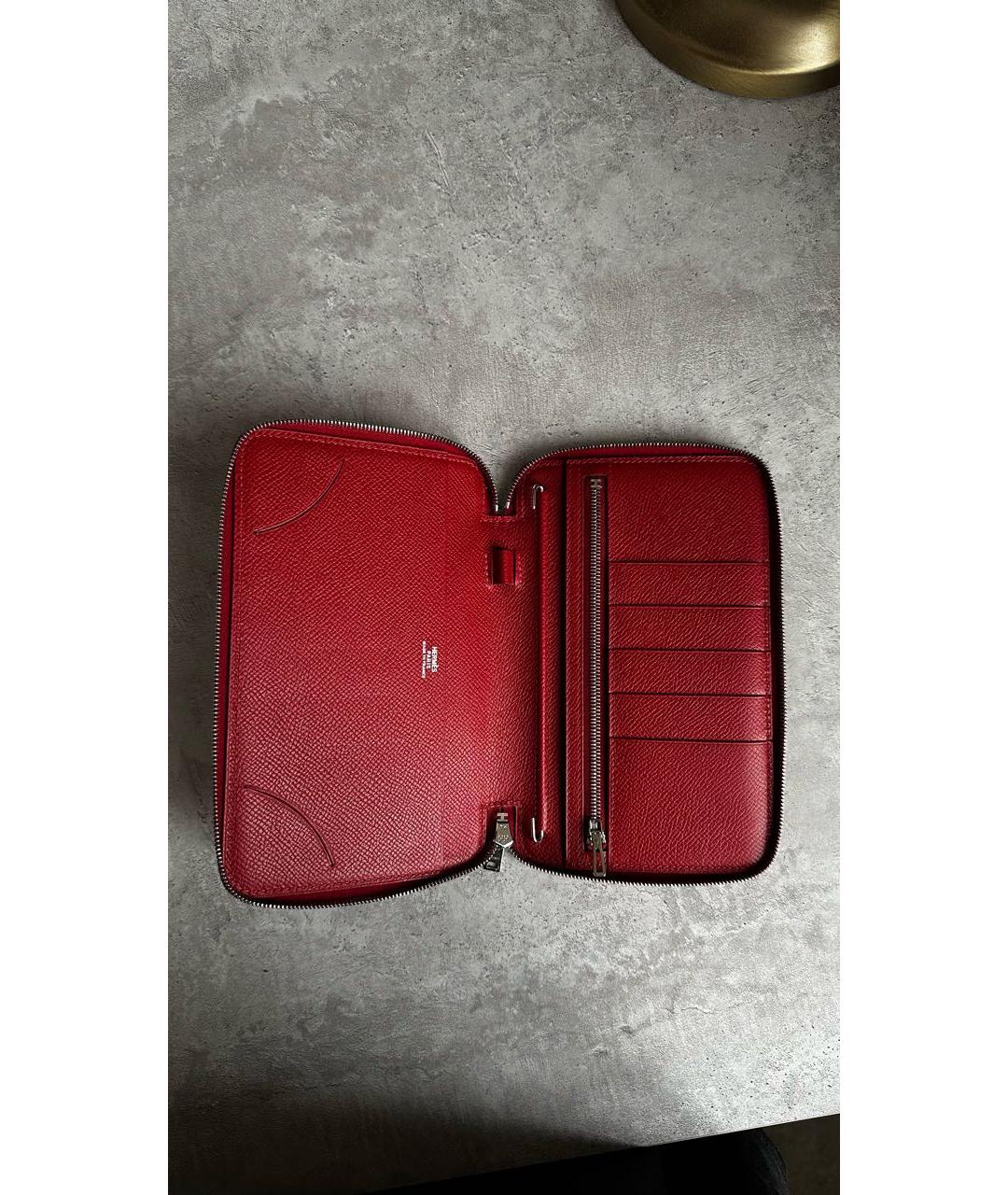 HERMES Красный кожаный кошелек, фото 2
