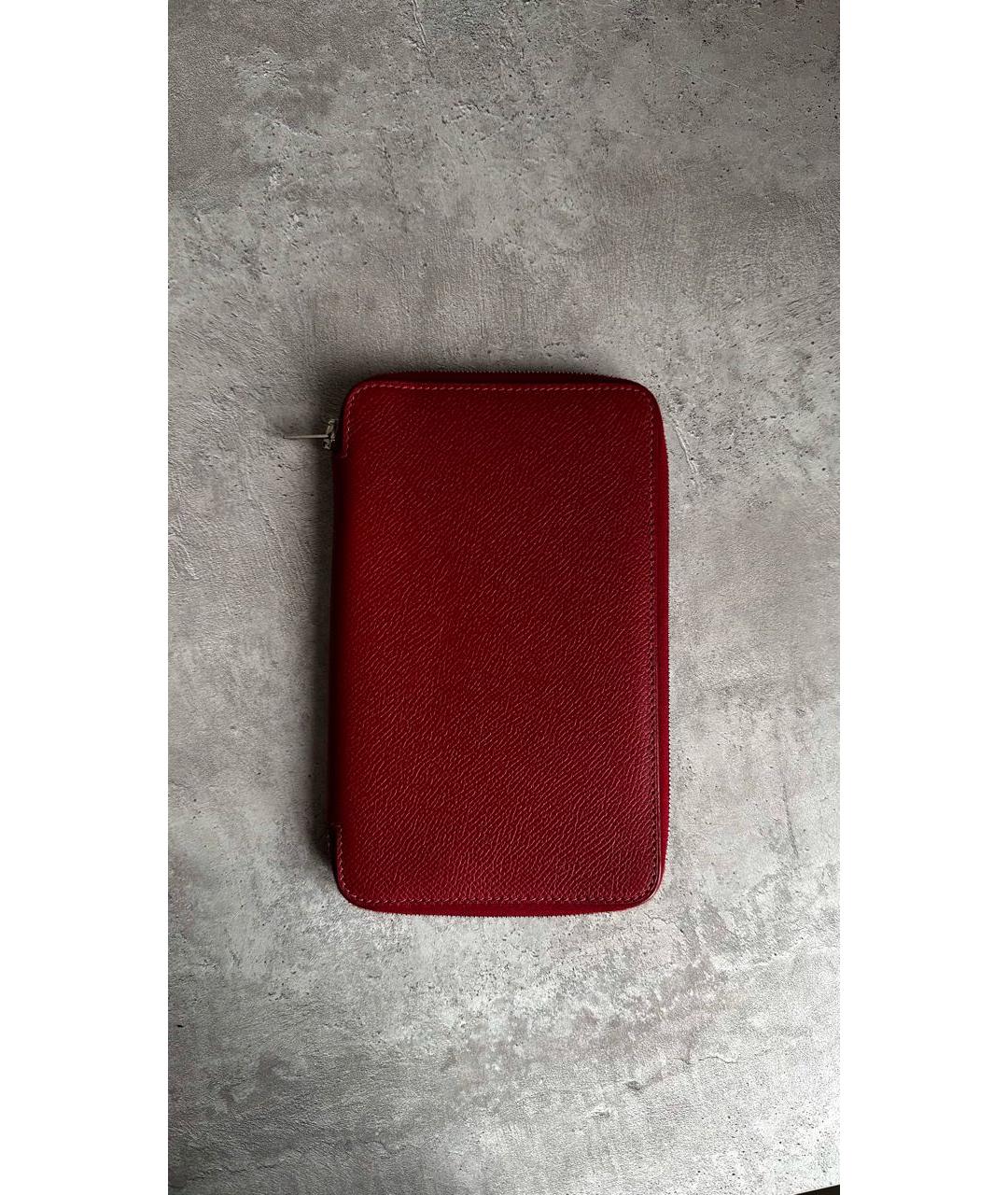 HERMES Красный кожаный кошелек, фото 9