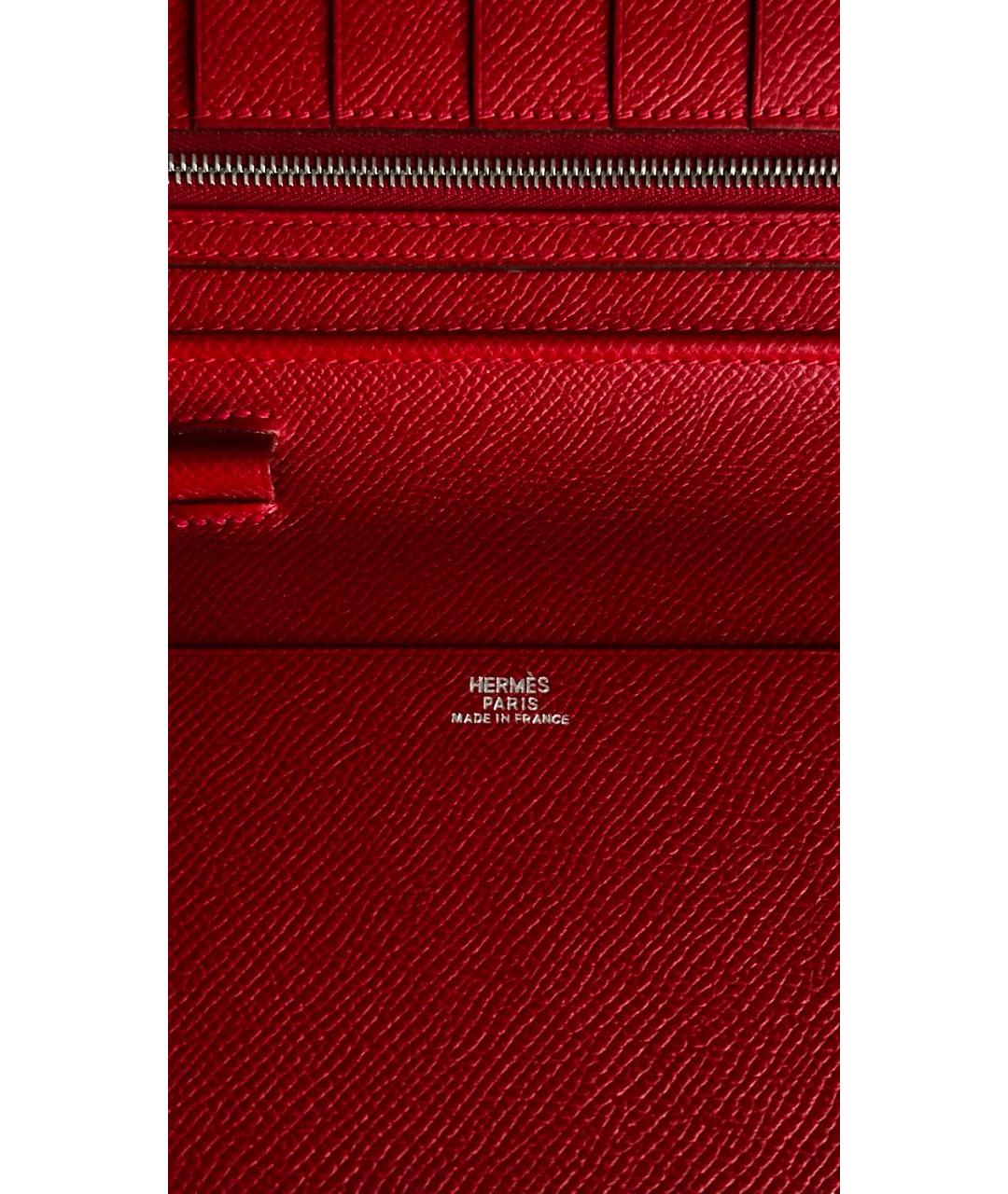 HERMES Красный кожаный кошелек, фото 5