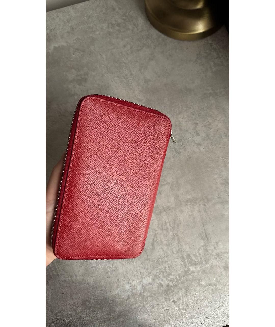 HERMES Красный кожаный кошелек, фото 3