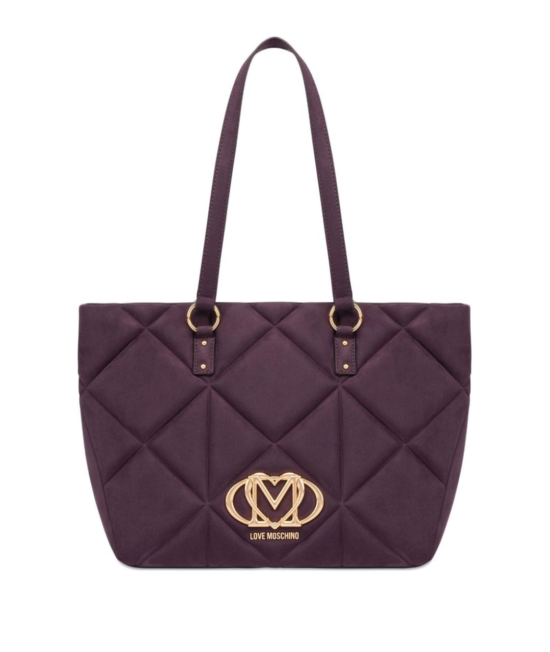 LOVE MOSCHINO Фиолетовая синтетическая сумка тоут, фото 1