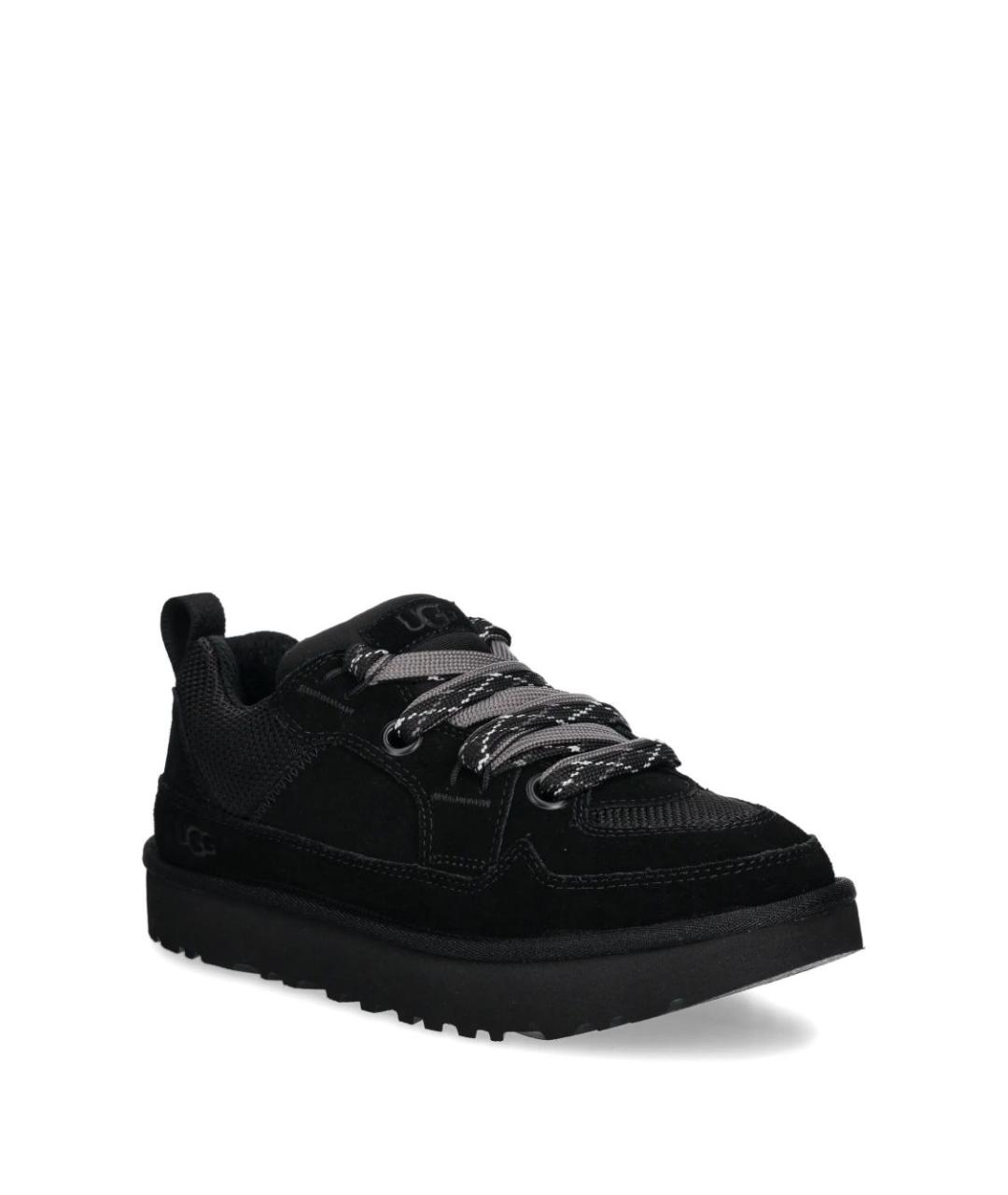 UGG AUSTRALIA Черные замшевые низкие кроссовки / кеды, фото 2