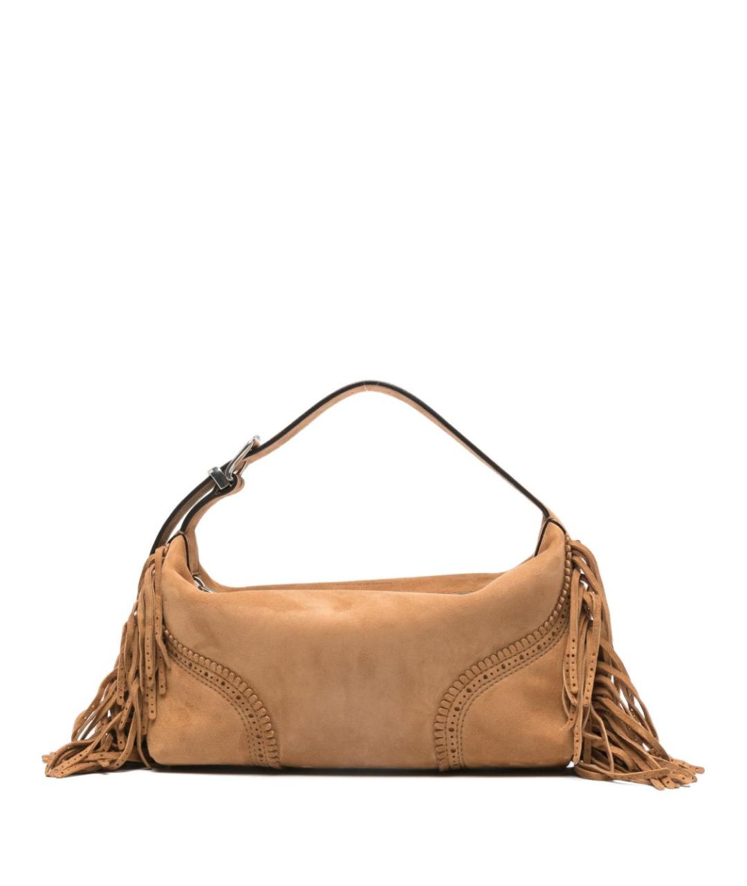 ERMANNO SCERVINO Бежевая замшевая сумка с короткими ручками, фото 1