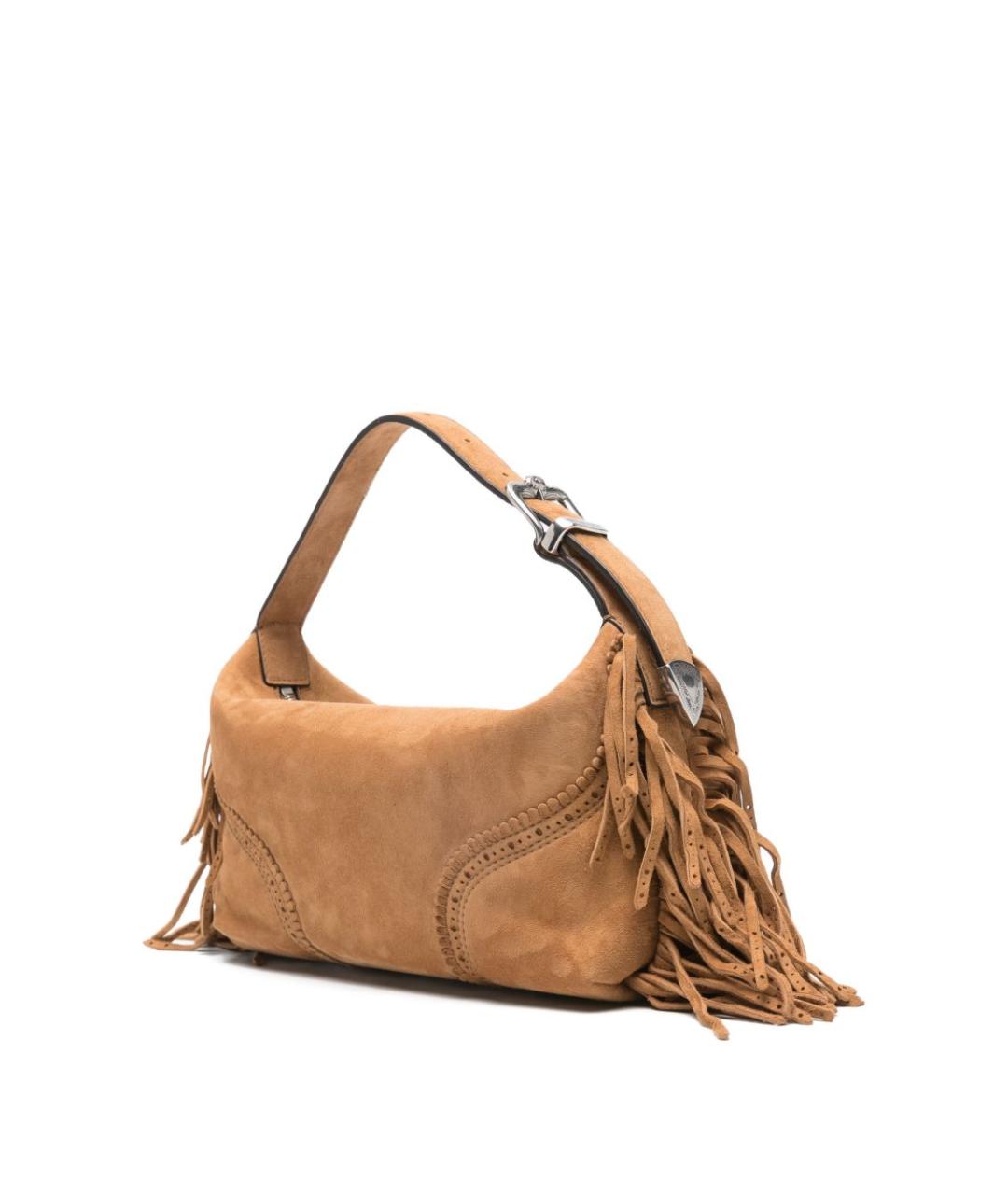 ERMANNO SCERVINO Бежевая замшевая сумка с короткими ручками, фото 3