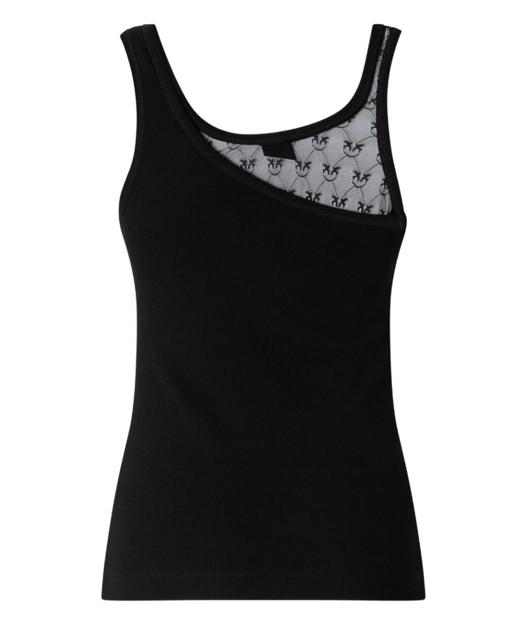 PINKO Черная хлопковая майка, фото 2