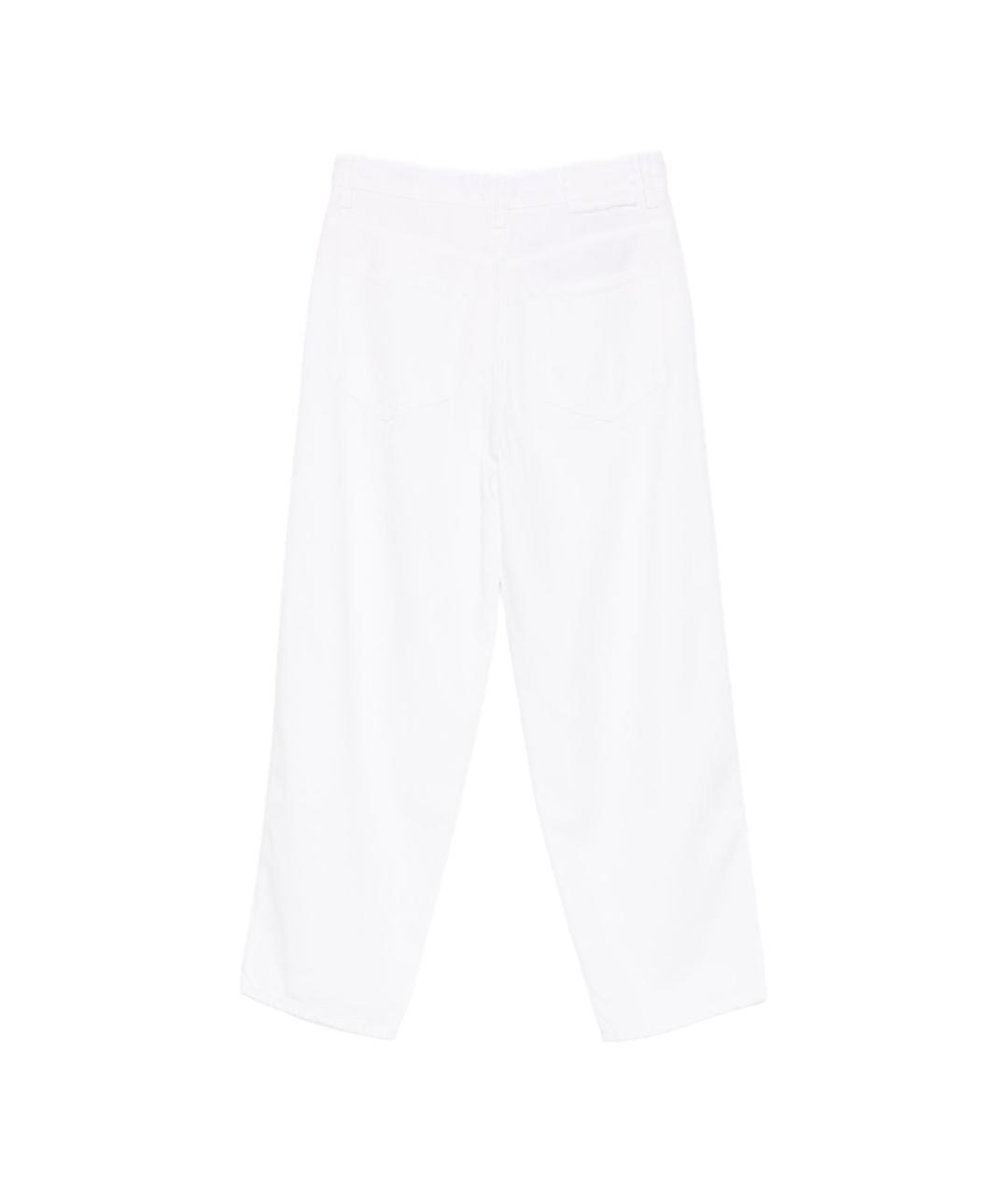 PINKO Белые хлопковые прямые джинсы, фото 2