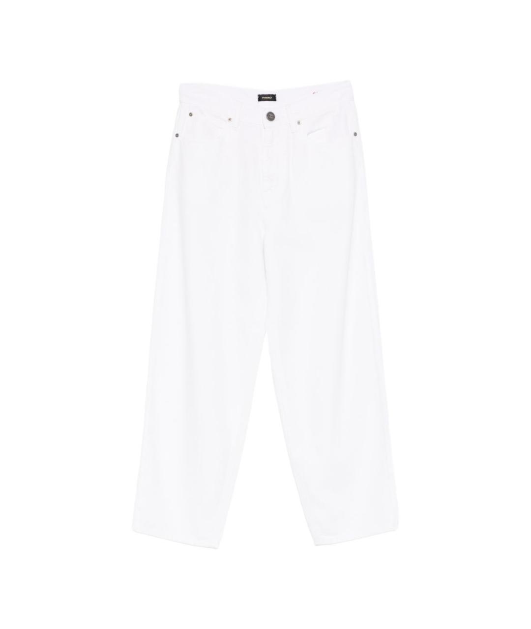 PINKO Белые хлопковые прямые джинсы, фото 1