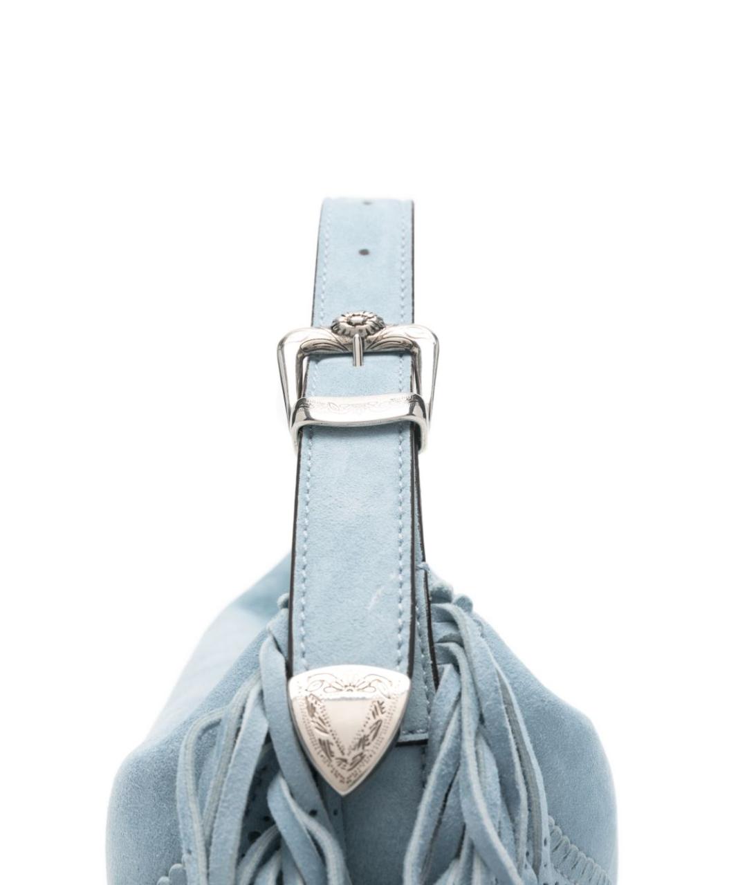 ERMANNO SCERVINO Голубая замшевая сумка с короткими ручками, фото 2