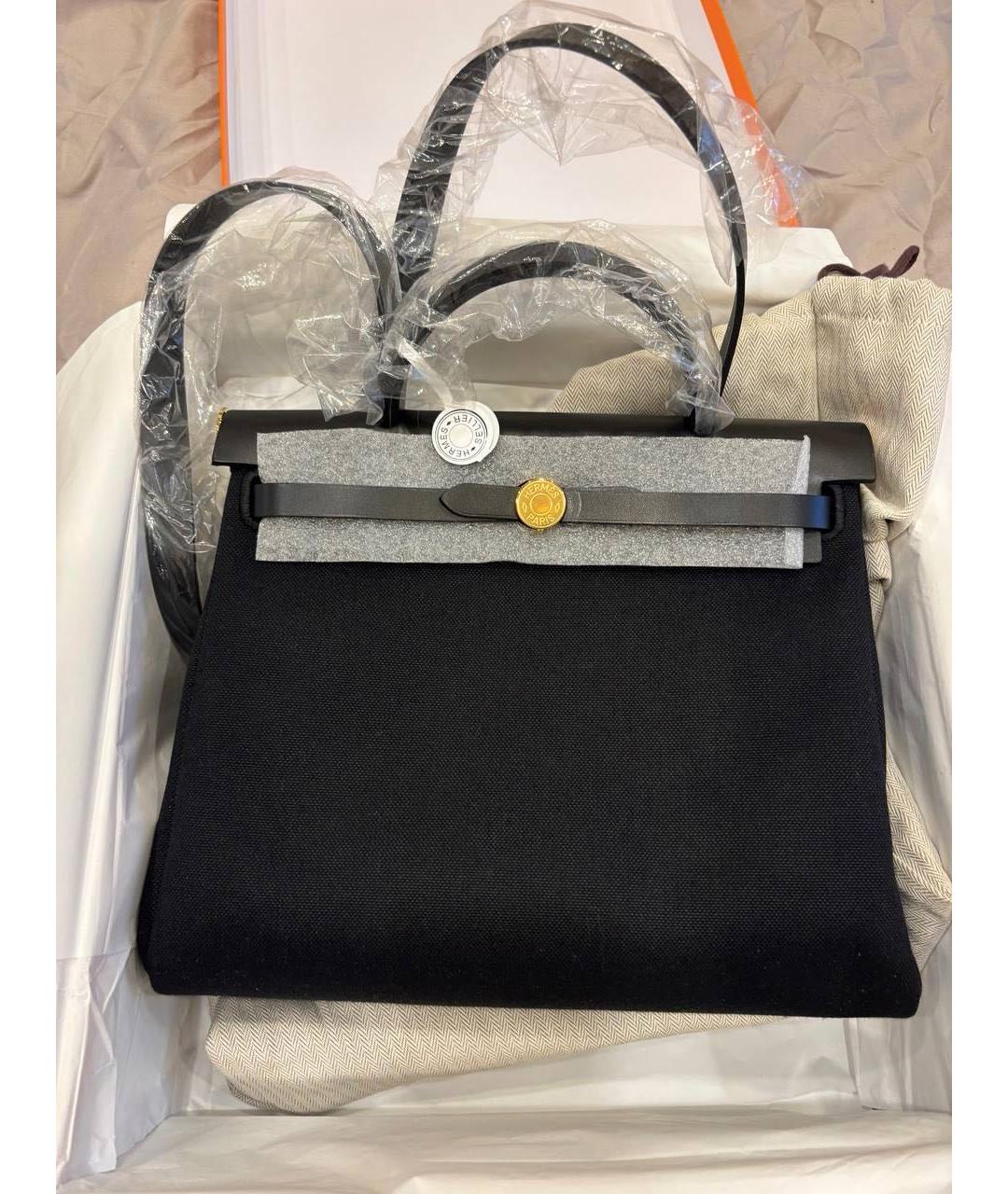 HERMES Черная тканевая сумка через плечо, фото 3