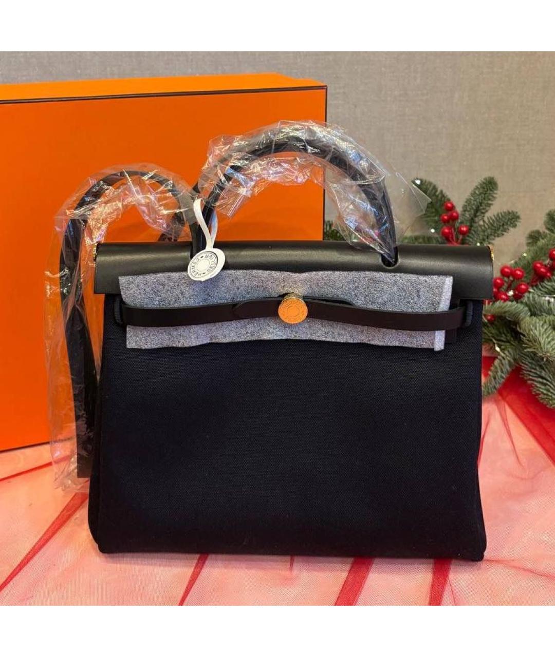 HERMES Черная тканевая сумка через плечо, фото 5