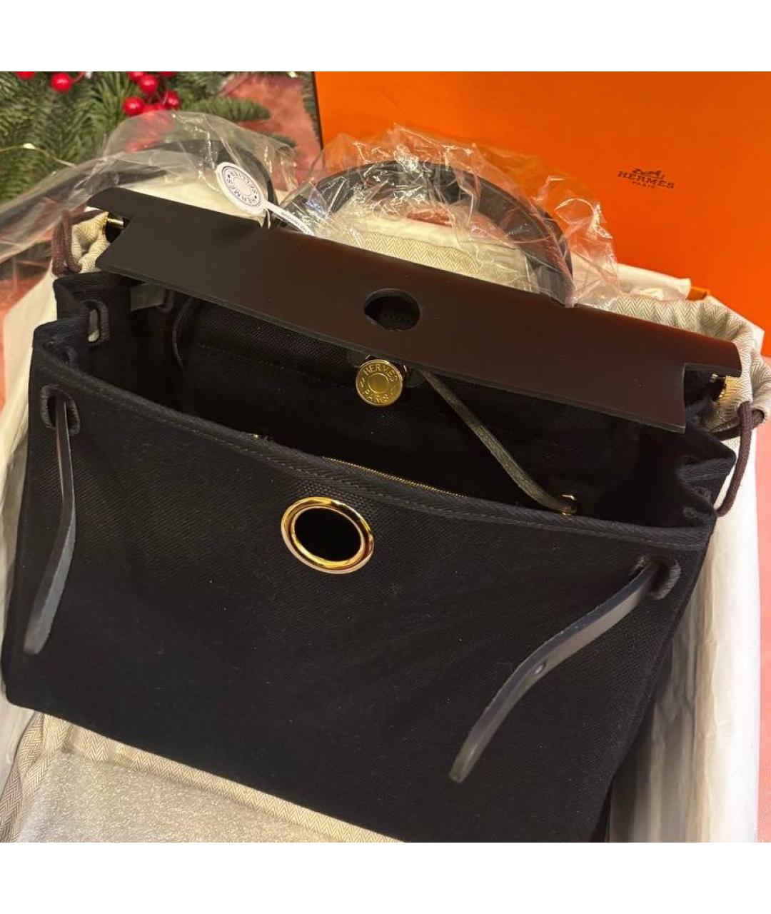 HERMES Черная тканевая сумка через плечо, фото 2