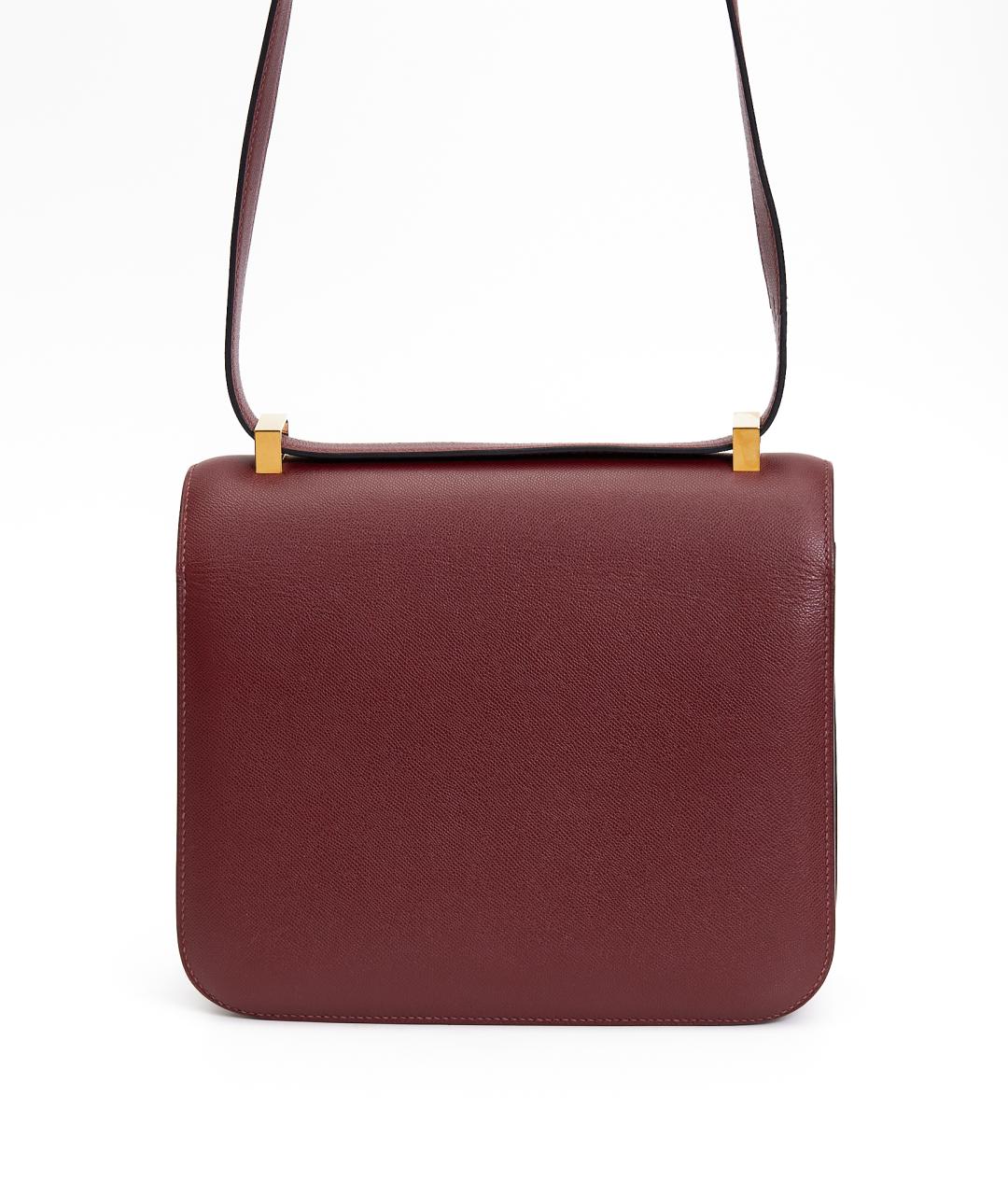 HERMES Бордовая кожаная сумка через плечо, фото 4