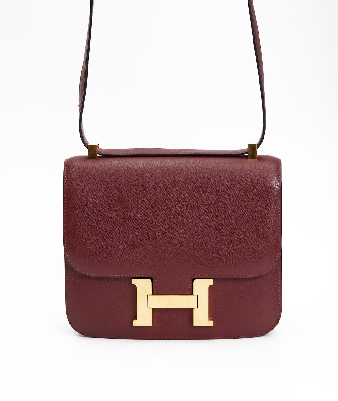 HERMES Бордовая кожаная сумка через плечо, фото 9