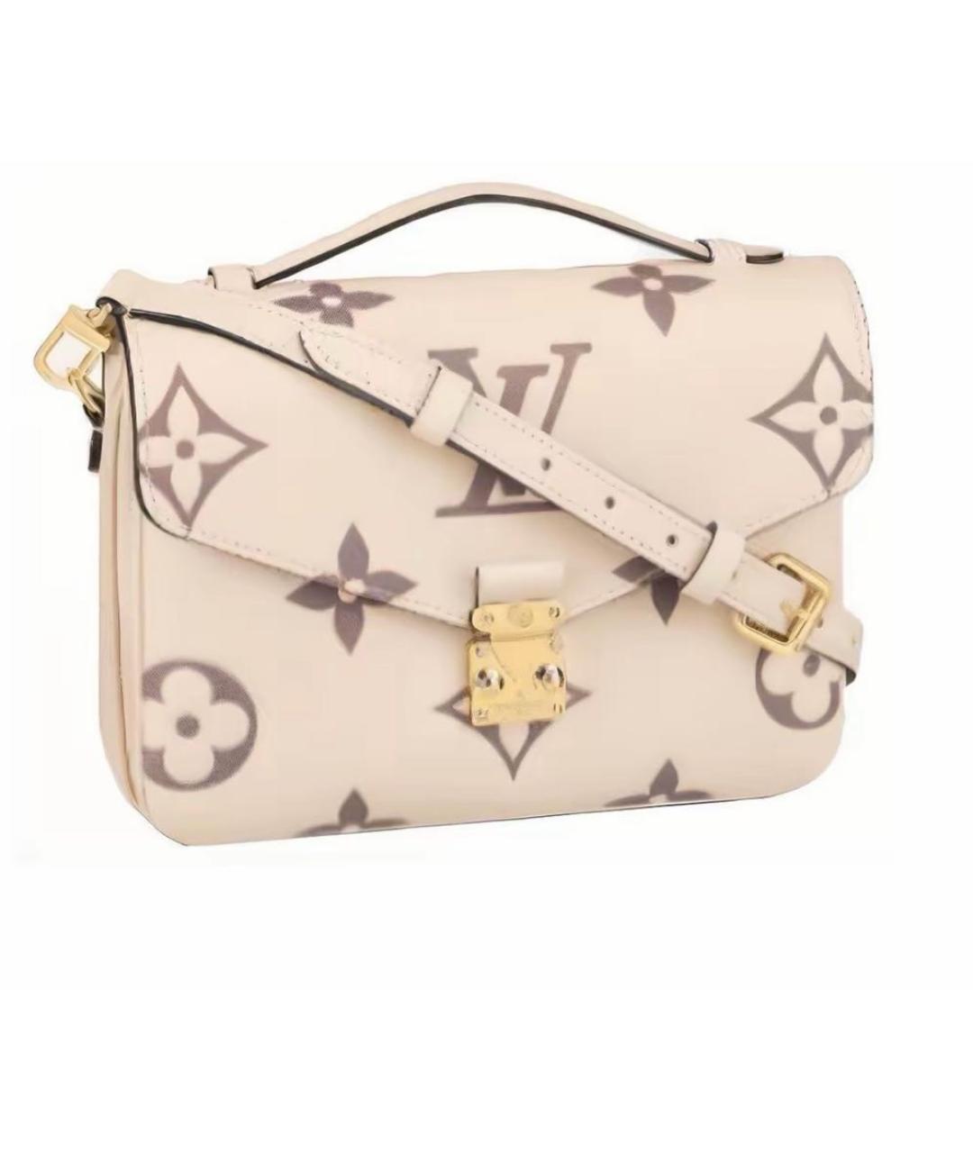 LOUIS VUITTON Бежевая кожаная сумка через плечо, фото 3