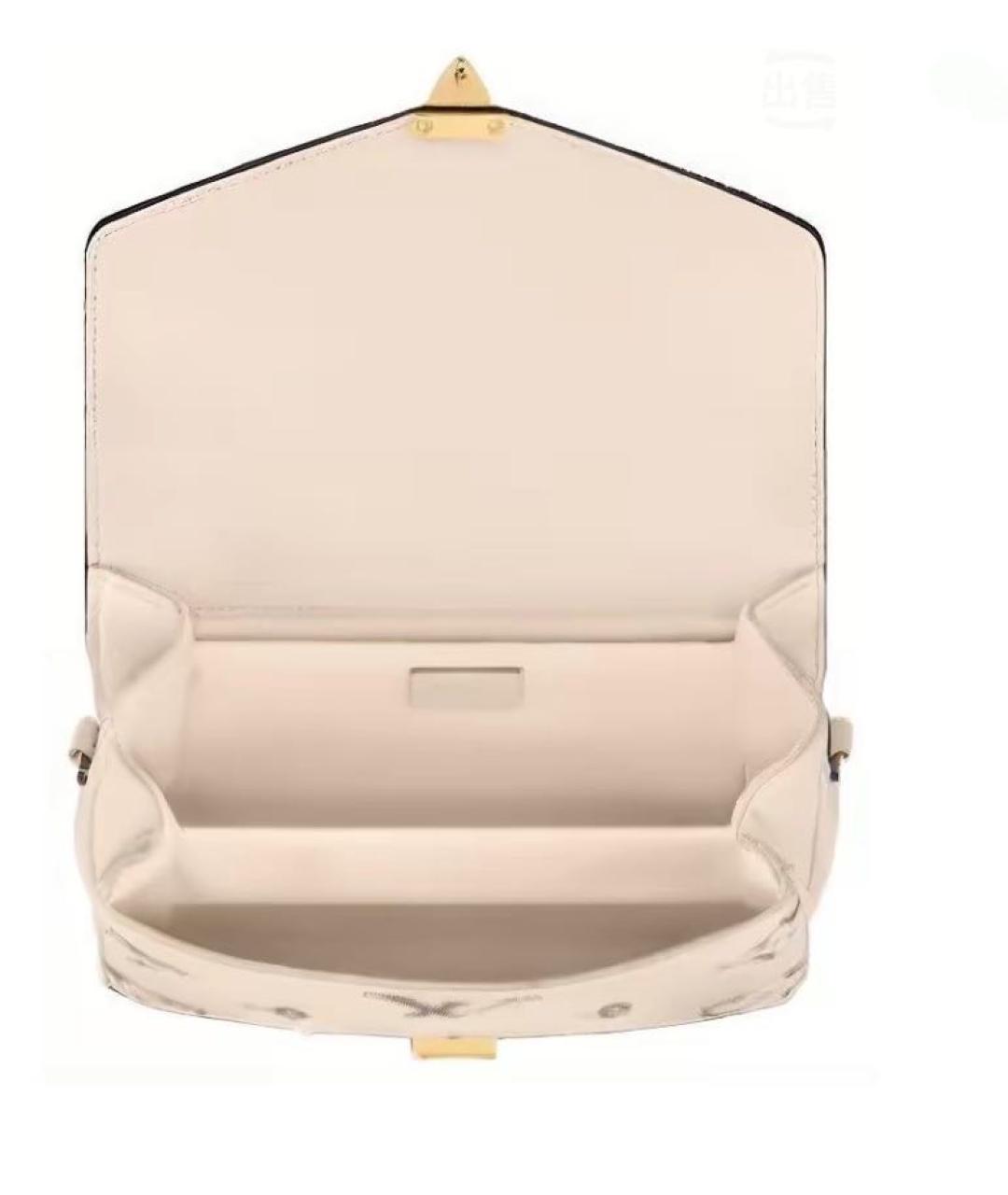 LOUIS VUITTON Бежевая кожаная сумка через плечо, фото 2