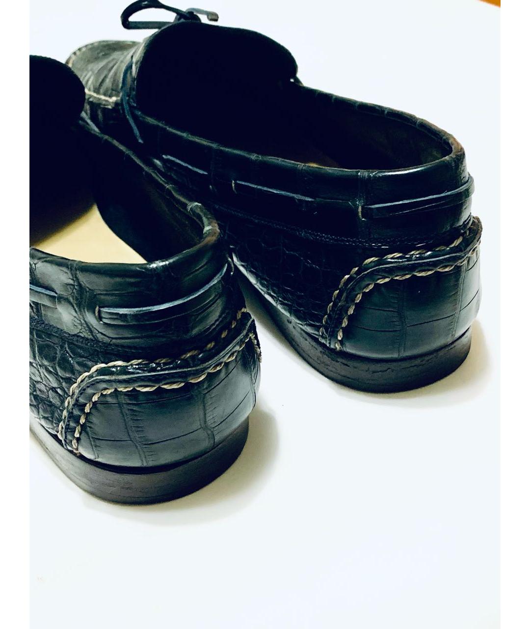 HERMES Темно-синие лоферы из экзотической кожи, фото 5