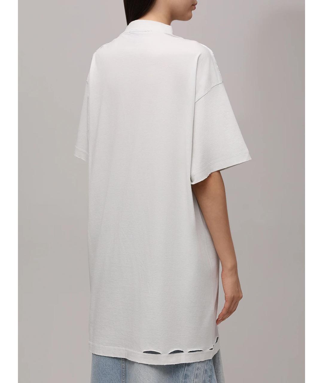 BALENCIAGA Белая хлопковая футболка, фото 3
