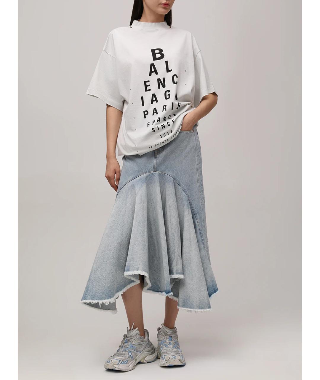 BALENCIAGA Белая хлопковая футболка, фото 2