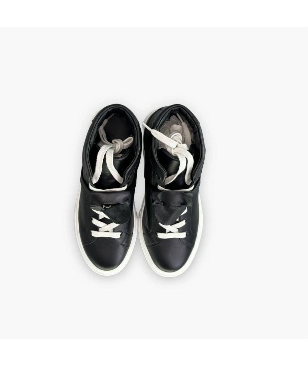 HERMES Черные кожаные кроссовки, фото 3