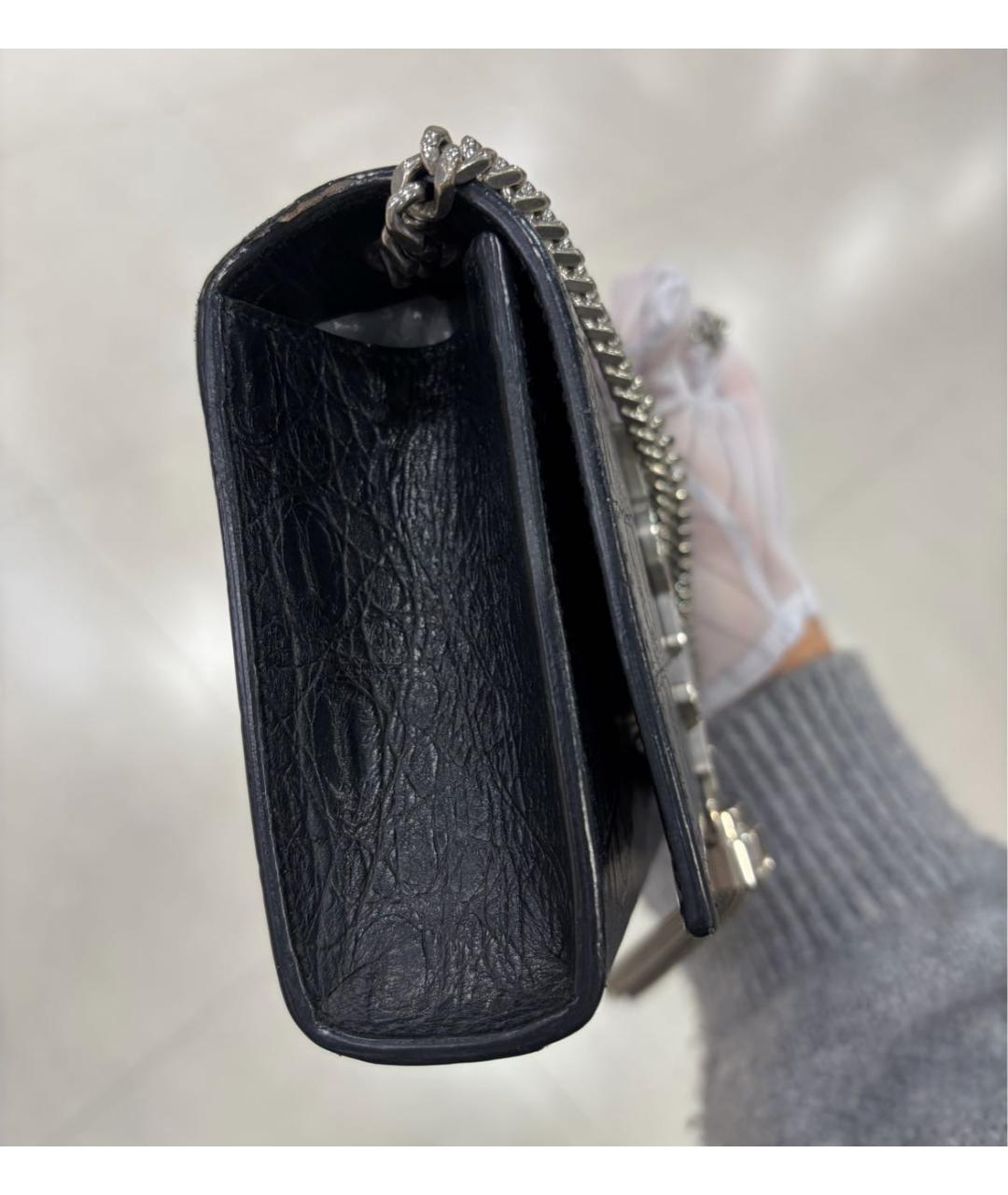 SAINT LAURENT Черная кожаная сумка через плечо, фото 4