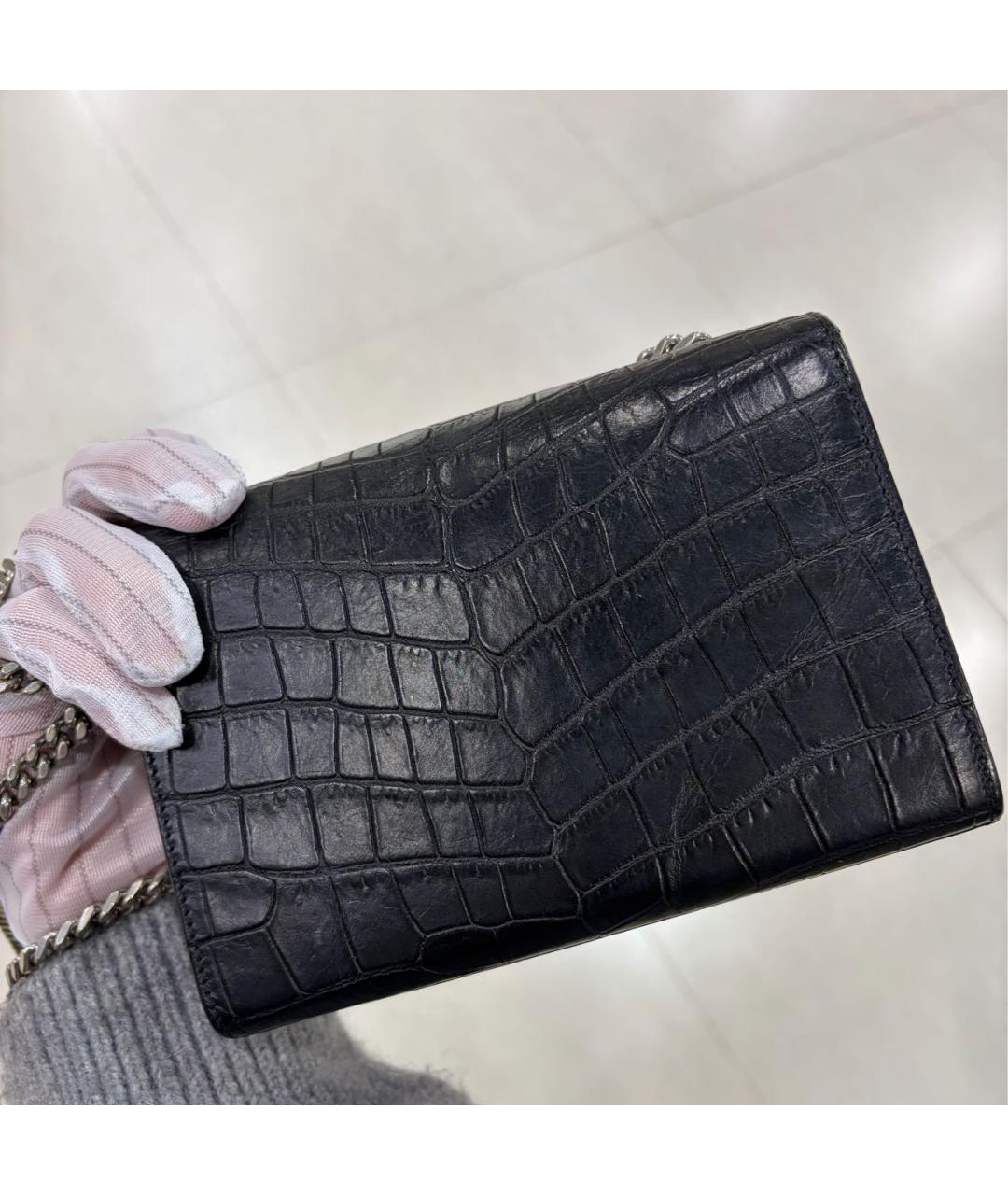 SAINT LAURENT Черная кожаная сумка через плечо, фото 3