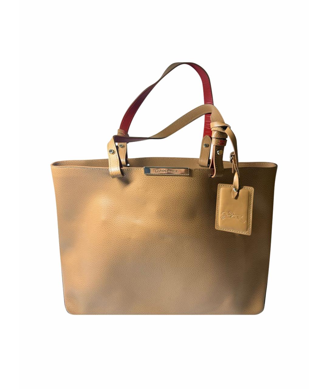 LONGCHAMP Оранжевая кожаная сумка тоут, фото 1