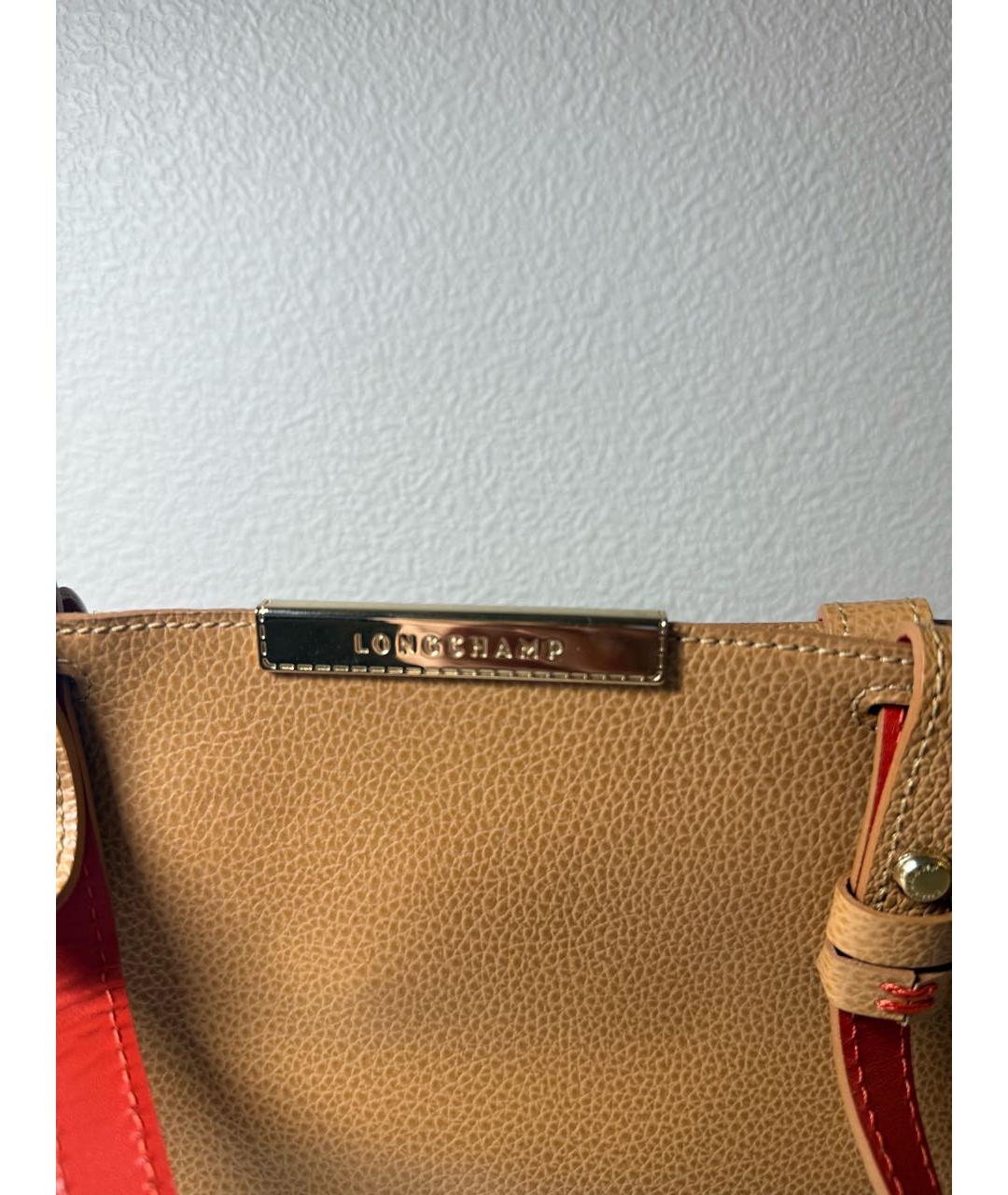 LONGCHAMP Оранжевая кожаная сумка тоут, фото 6