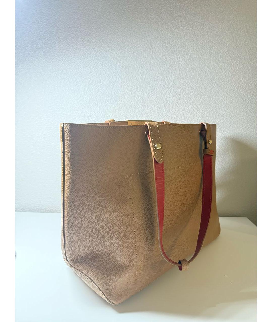 LONGCHAMP Оранжевая кожаная сумка тоут, фото 2