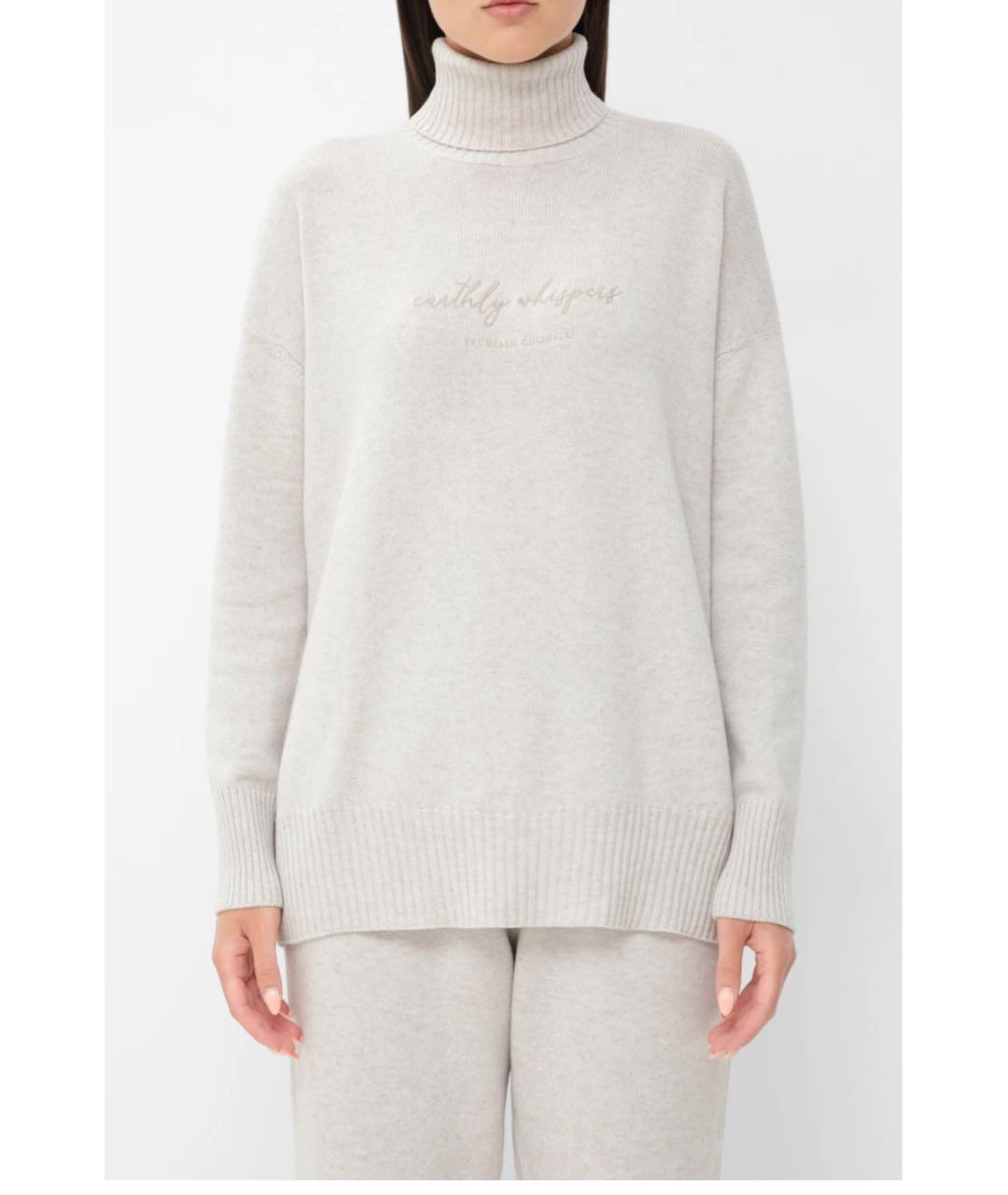 BRUNELLO CUCINELLI Бежевый кашемировый джемпер / свитер, фото 8