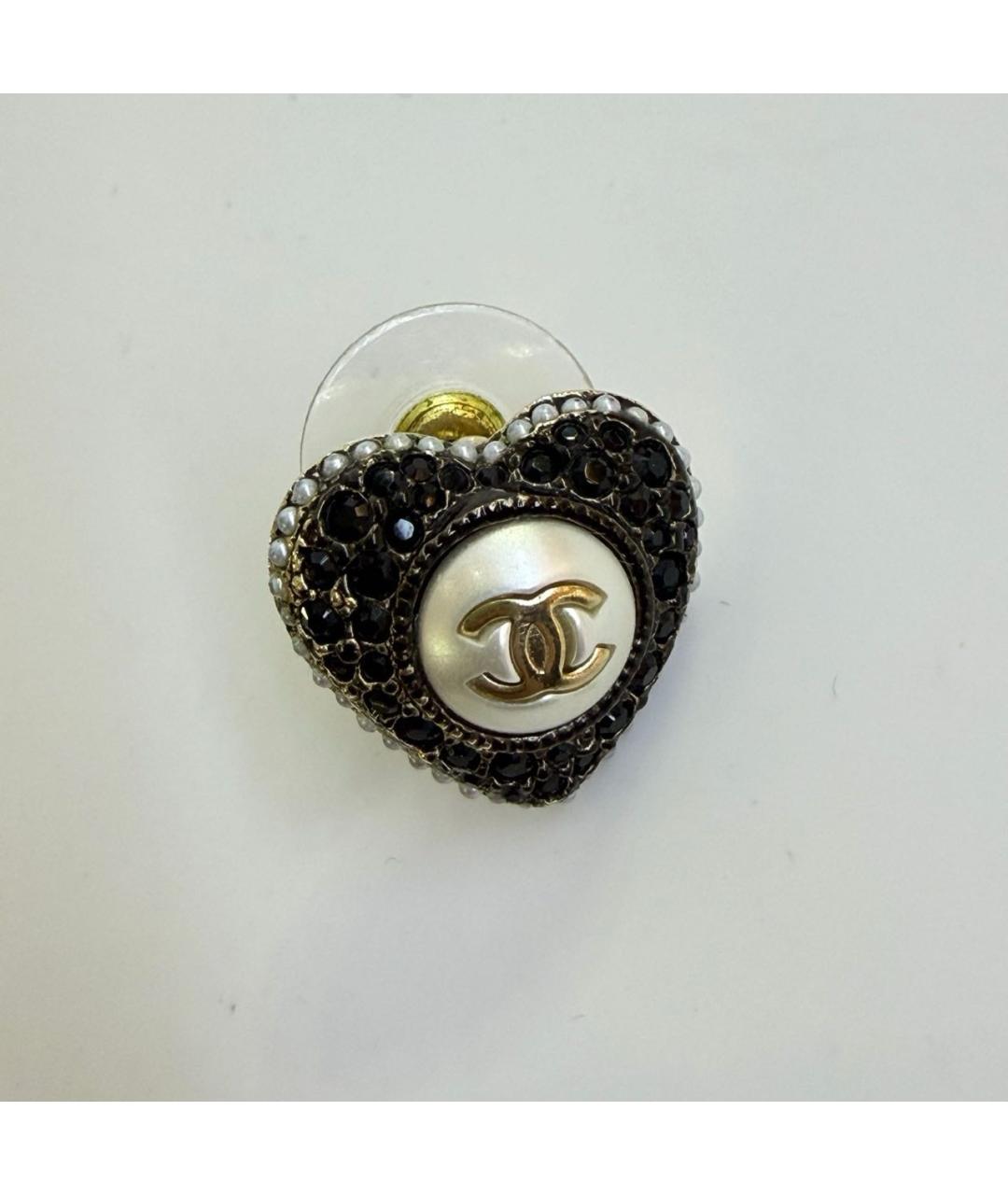 CHANEL Черные деревянные серьги, фото 3