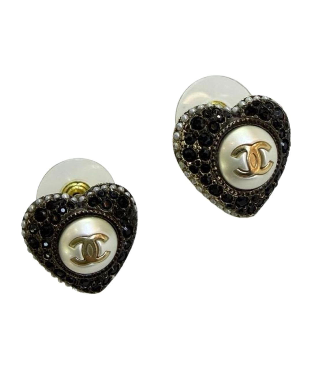 CHANEL Черные деревянные серьги, фото 1
