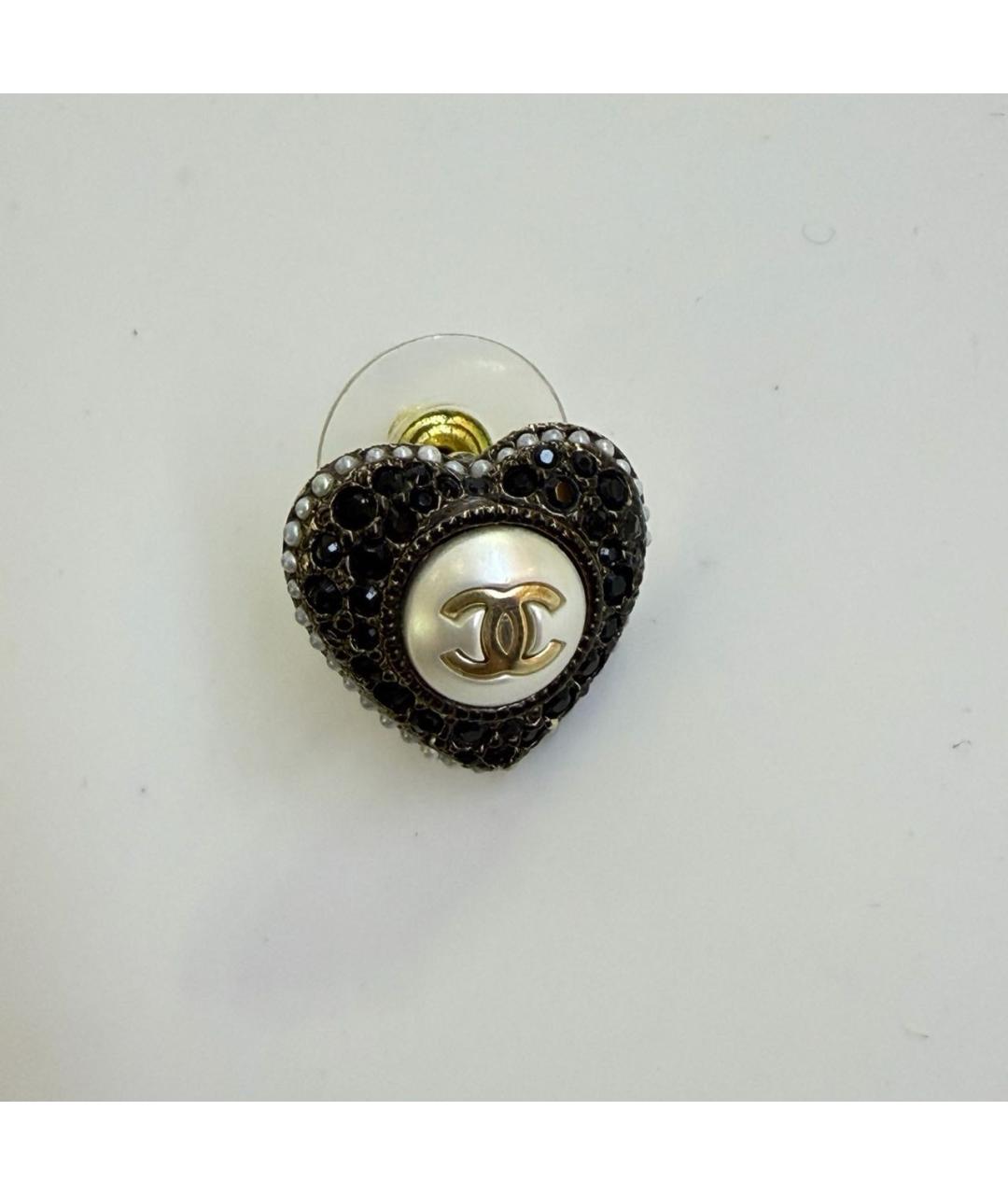 CHANEL Черные деревянные серьги, фото 2