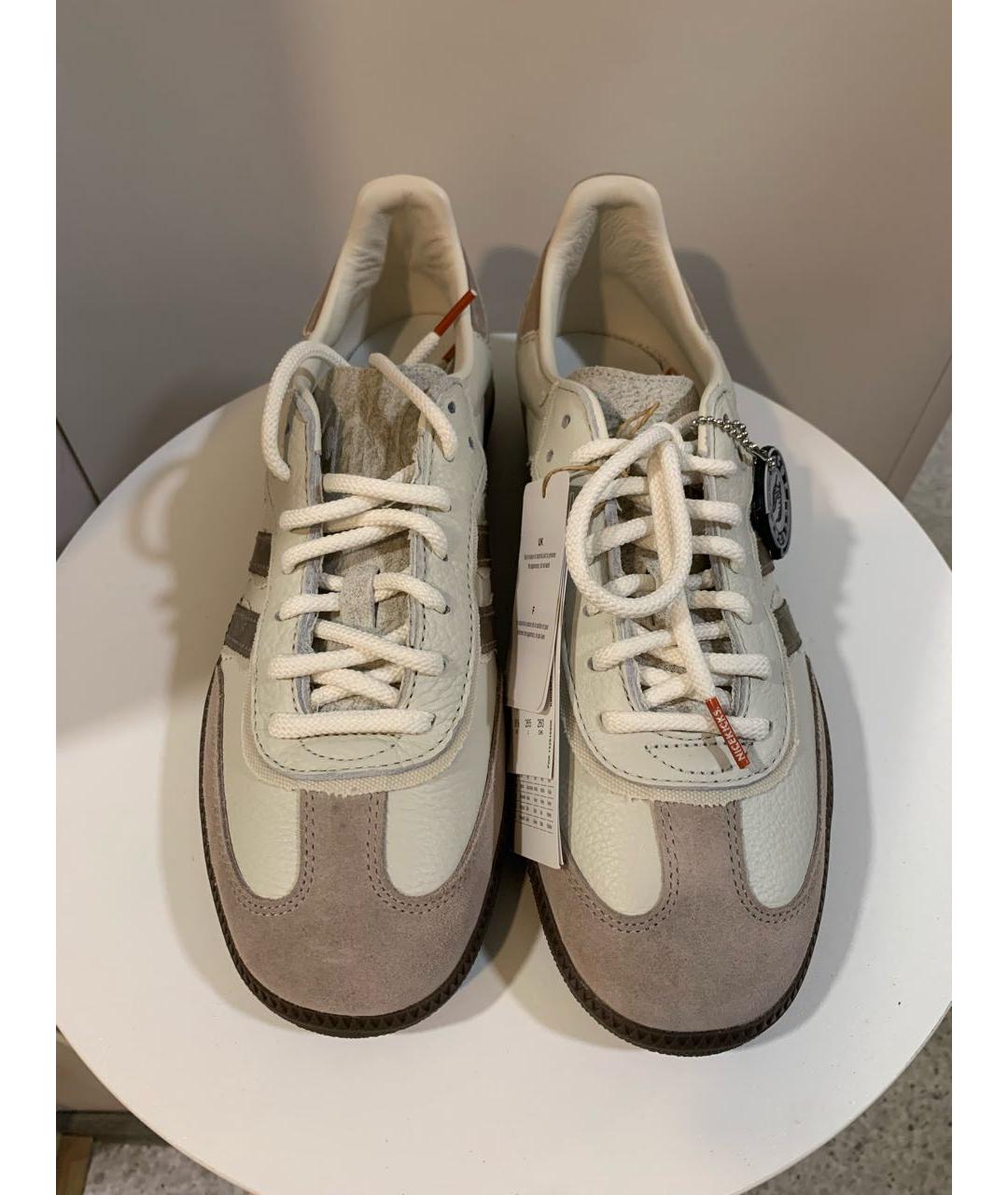 ADIDAS Бежевые кожаные кеды, фото 2