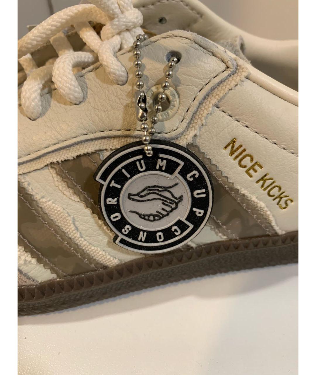 ADIDAS Бежевые кожаные кеды, фото 8