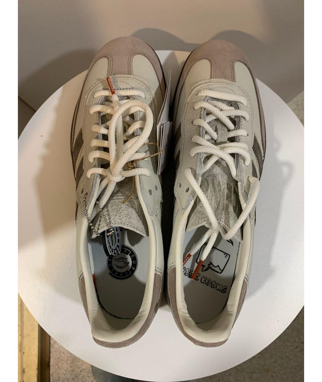 ADIDAS Бежевые кожаные кеды, фото 6