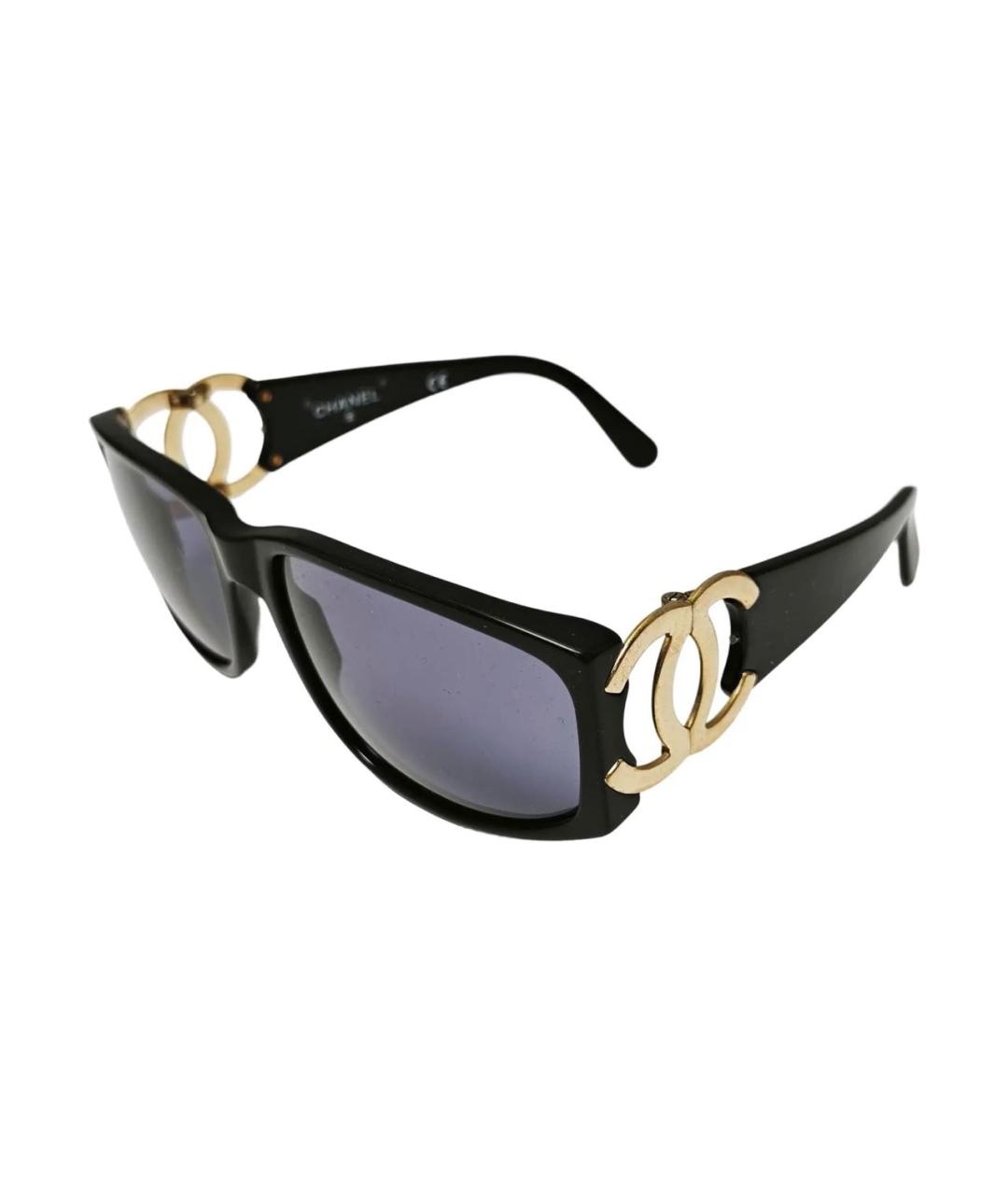 CHANEL Черные пластиковые солнцезащитные очки, фото 2