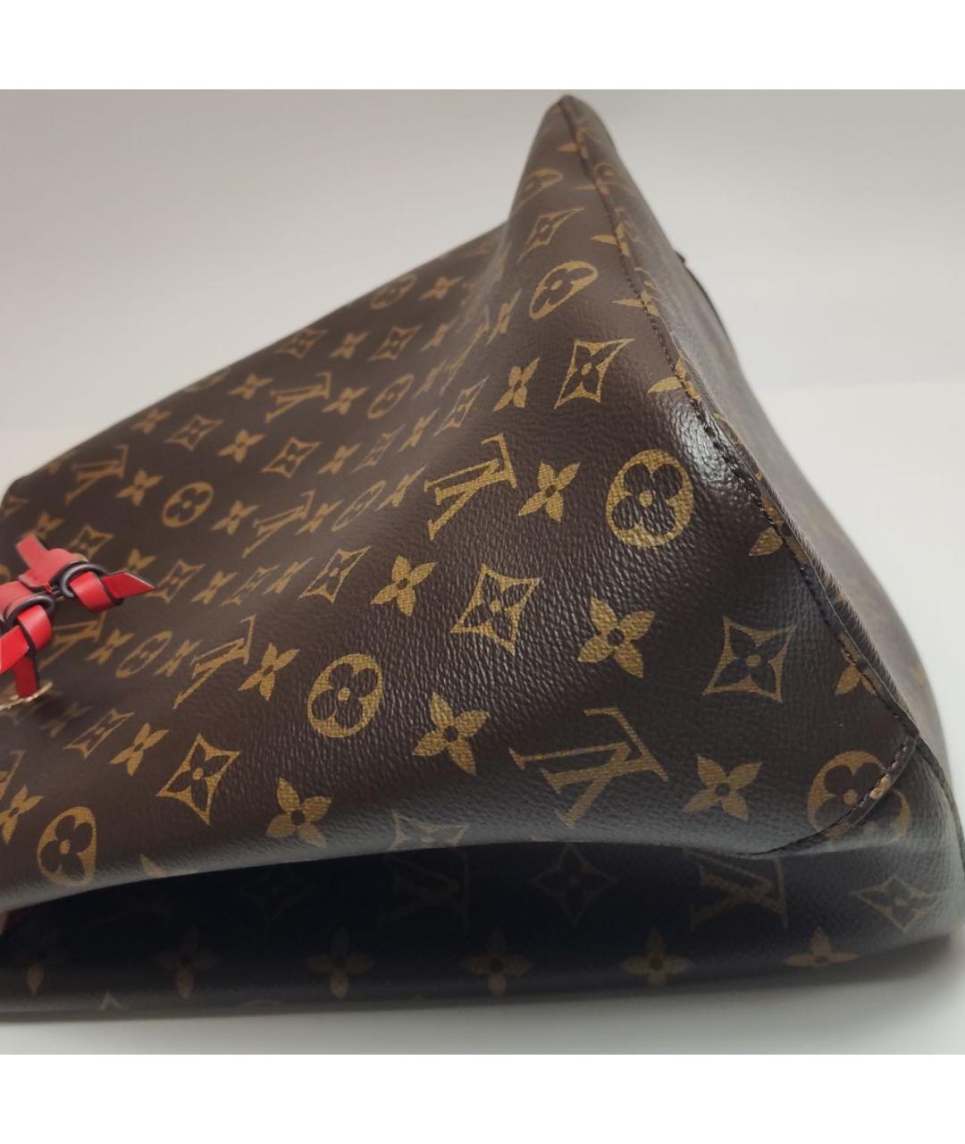 LOUIS VUITTON Коричневая кожаная сумка тоут, фото 7