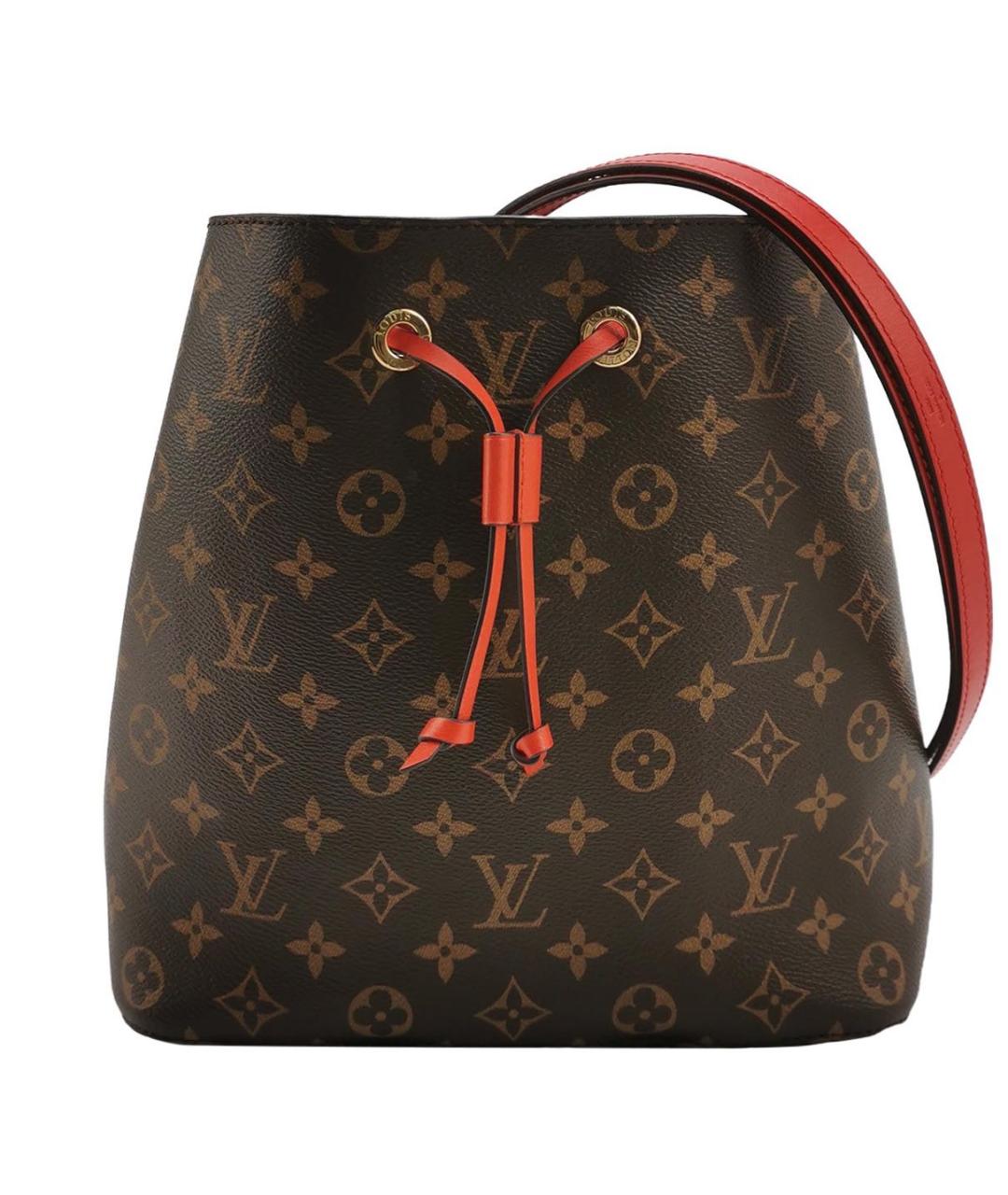 LOUIS VUITTON Коричневая кожаная сумка тоут, фото 9