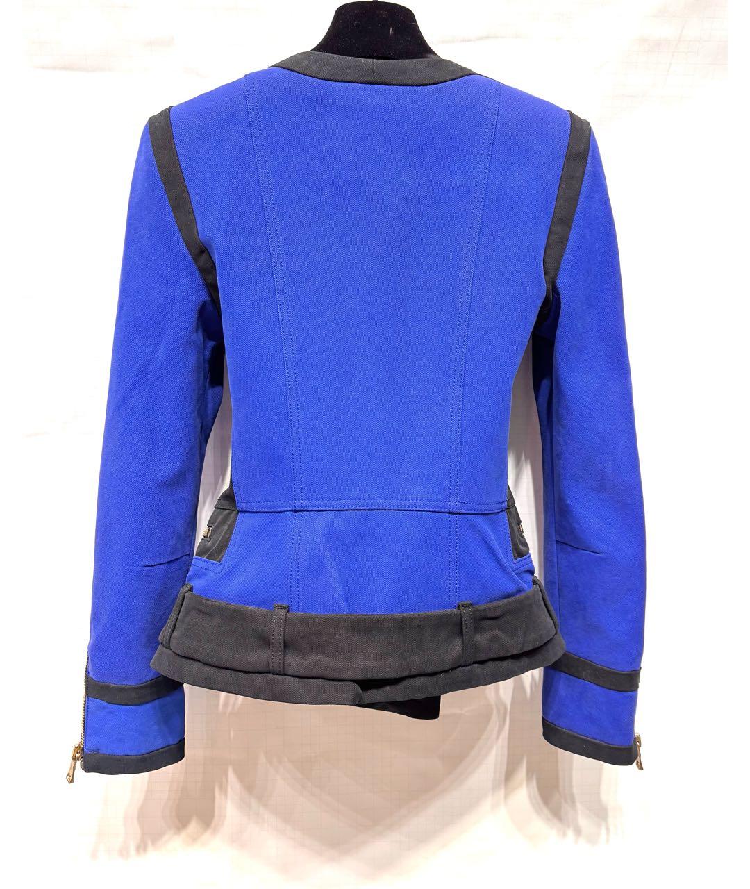 BALMAIN Синяя хлопковая куртка, фото 2