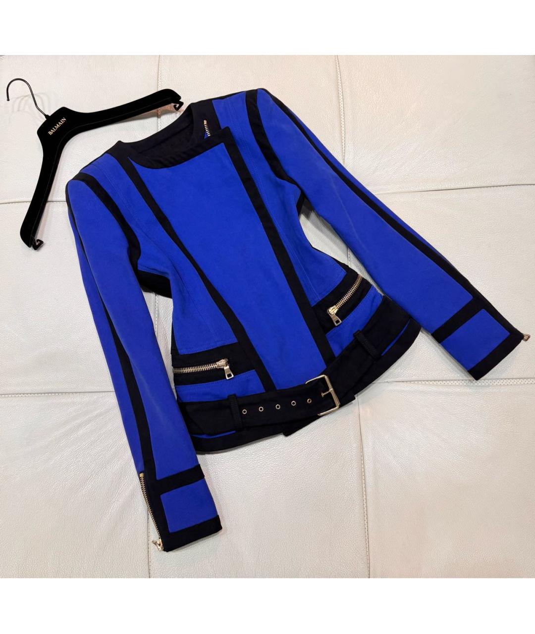 BALMAIN Синяя хлопковая куртка, фото 3
