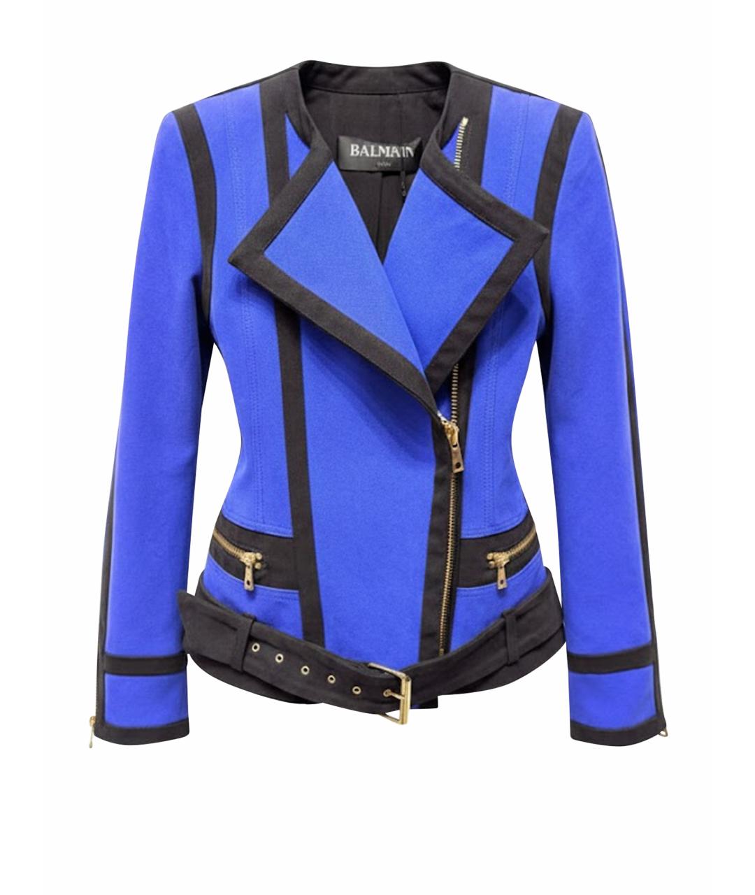 BALMAIN Синяя хлопковая куртка, фото 1