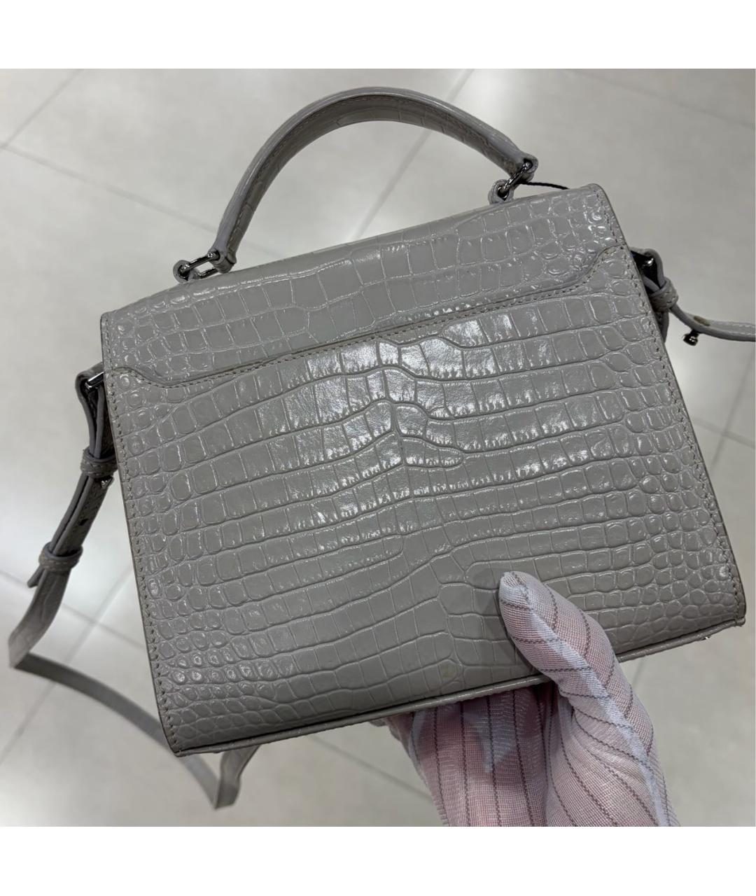 SAINT LAURENT Белая кожаная сумка через плечо, фото 3