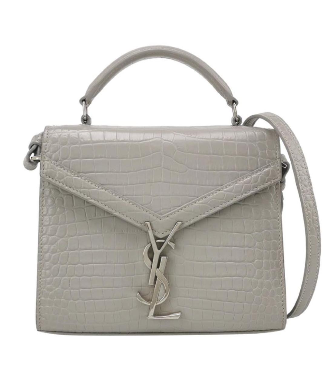 SAINT LAURENT Белая кожаная сумка через плечо, фото 5