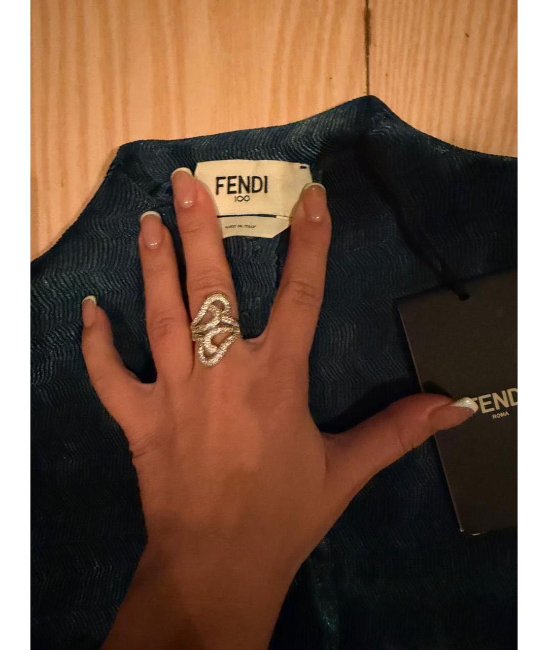 FENDI Синее полиэстеровое вечернее платье, фото 5