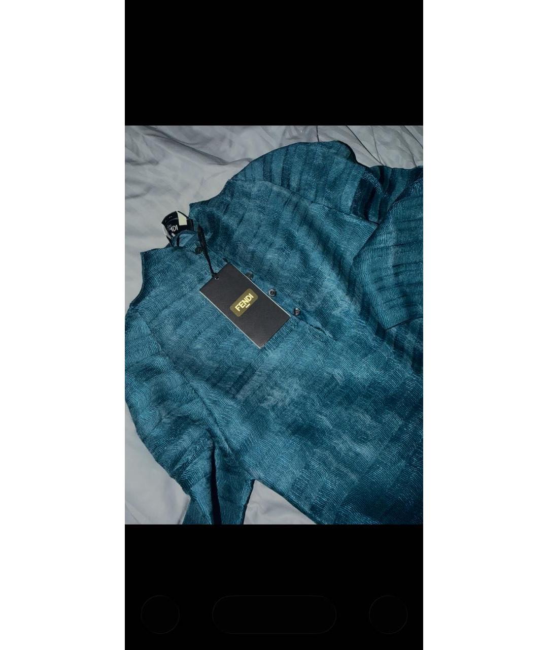 FENDI Синее полиэстеровое вечернее платье, фото 4