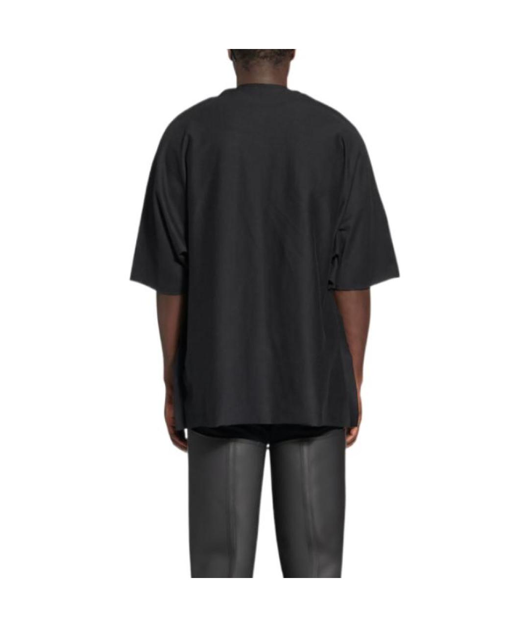 BALENCIAGA Черная хлопковая футболка, фото 4